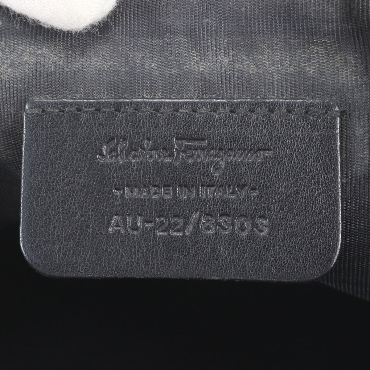 Salvatore Ferragamo Black Leather Canvas Clutch Bag Handbag Pouch (Pre-Owned)
