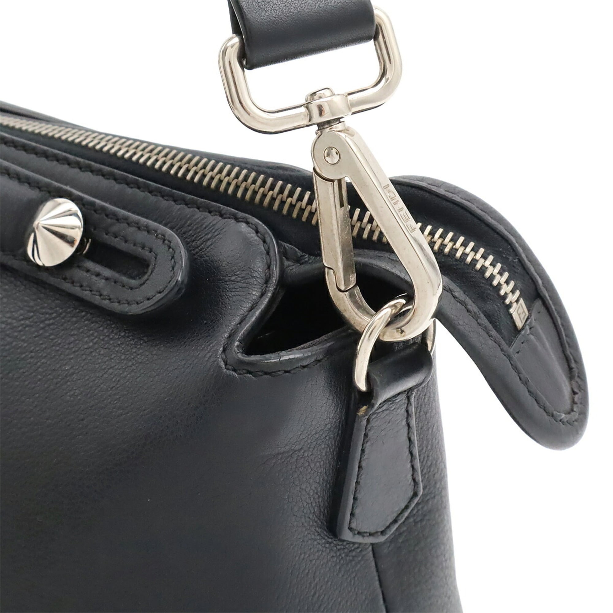 Fendi Black Leather Handbag Shoulder Bag (Pre-Owned)