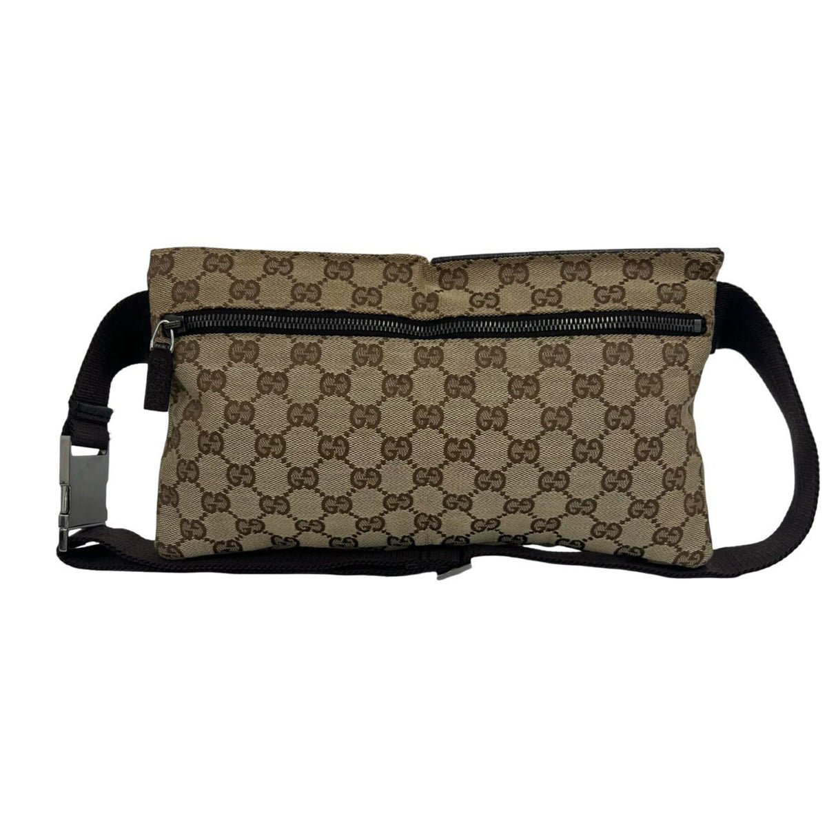 Gucci Brown Canvas Leather Pouch Shoulder Bag Sling Bag (Pre-Owned)