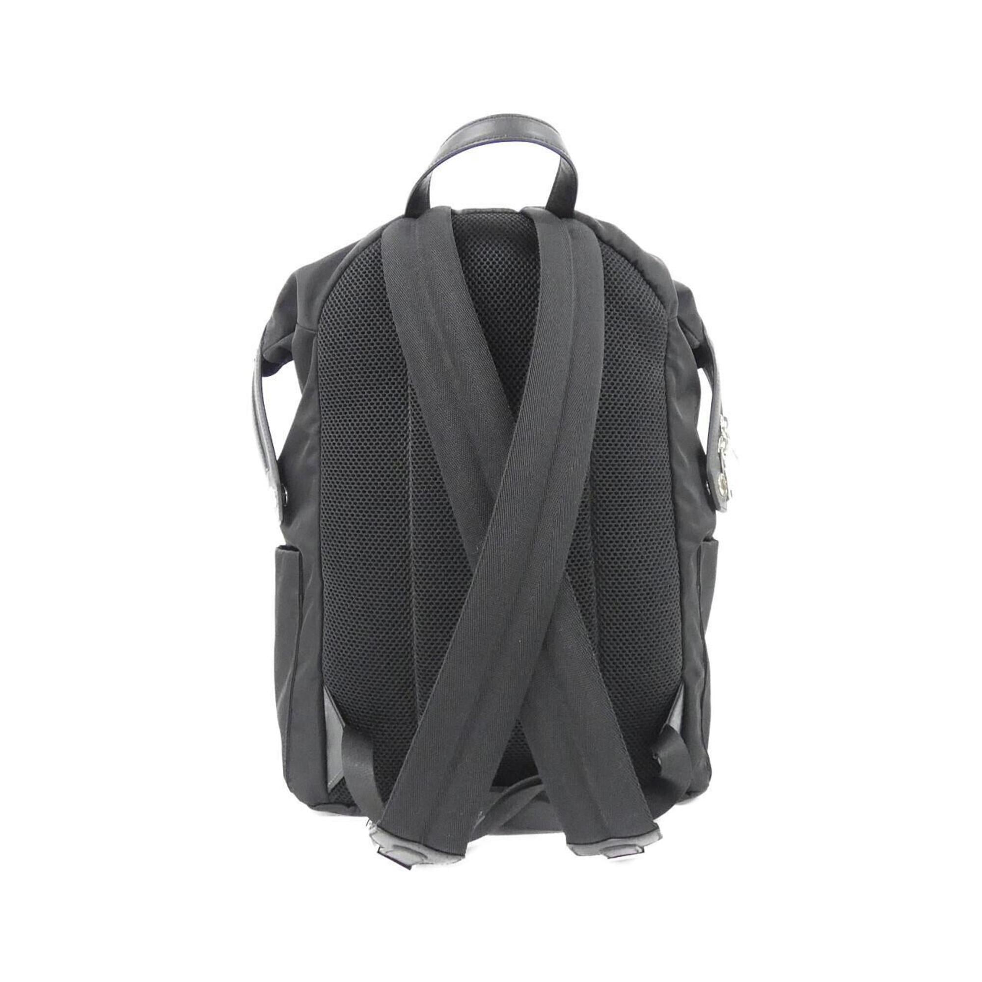 Fendi Black Nylon Leather Backpack Handbag (Pre-Owned)