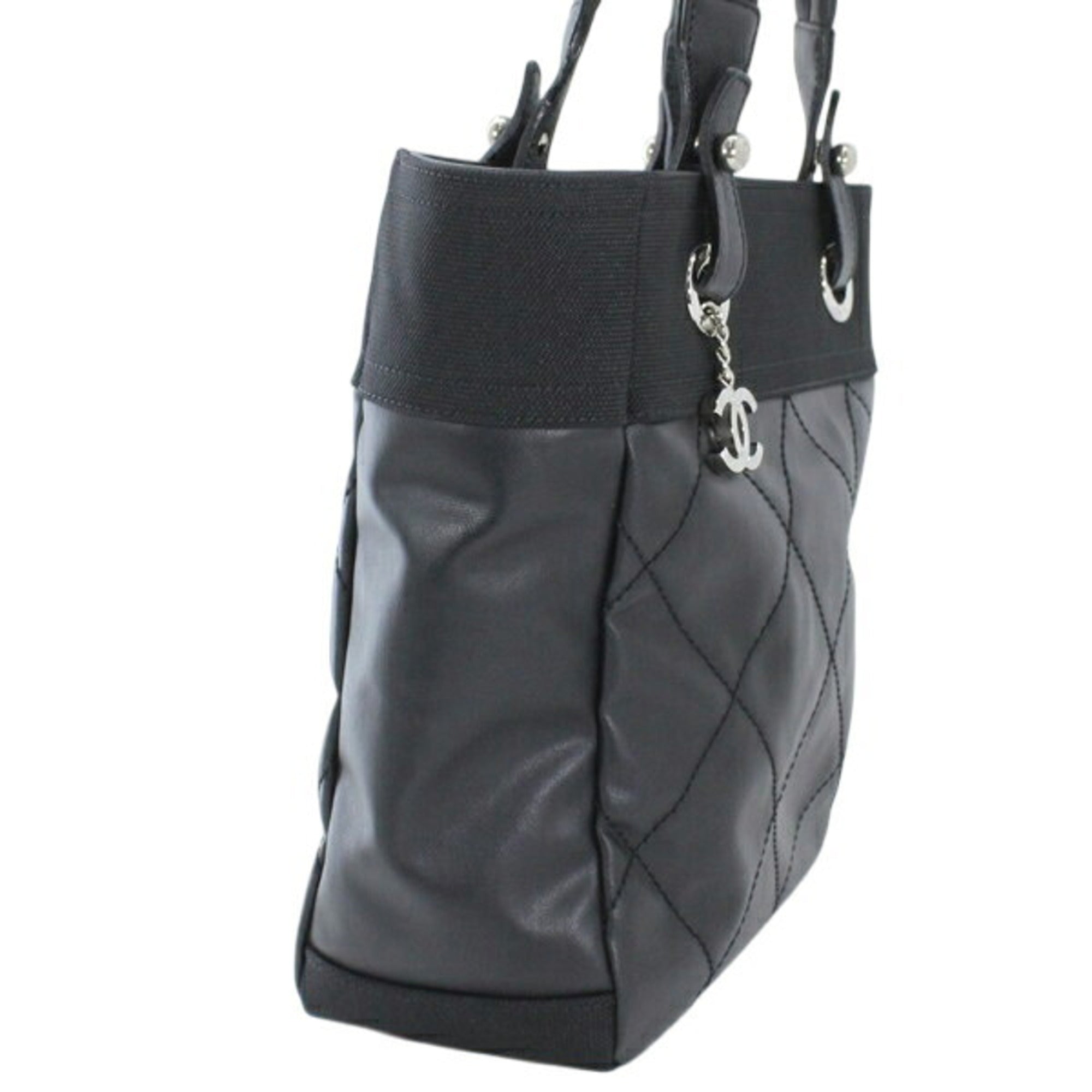 Chanel Black Pvc Leather Tote Bag (Pre-Owned)