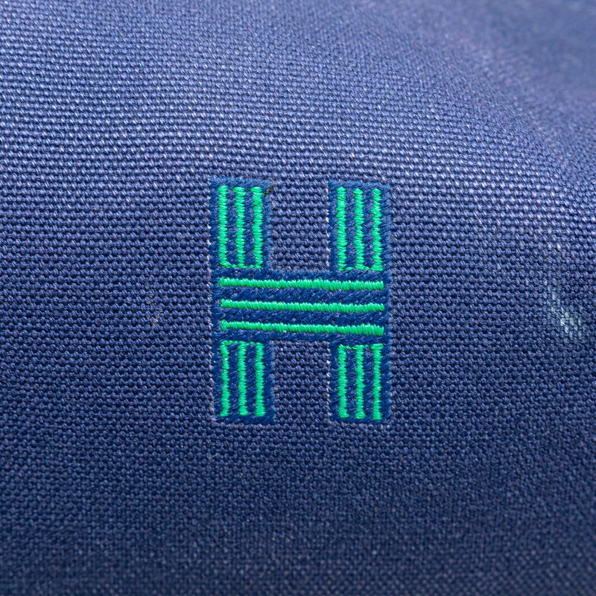 Hermes Black Blue Marine Cotton Handbag Pouch (Pre-Owned)