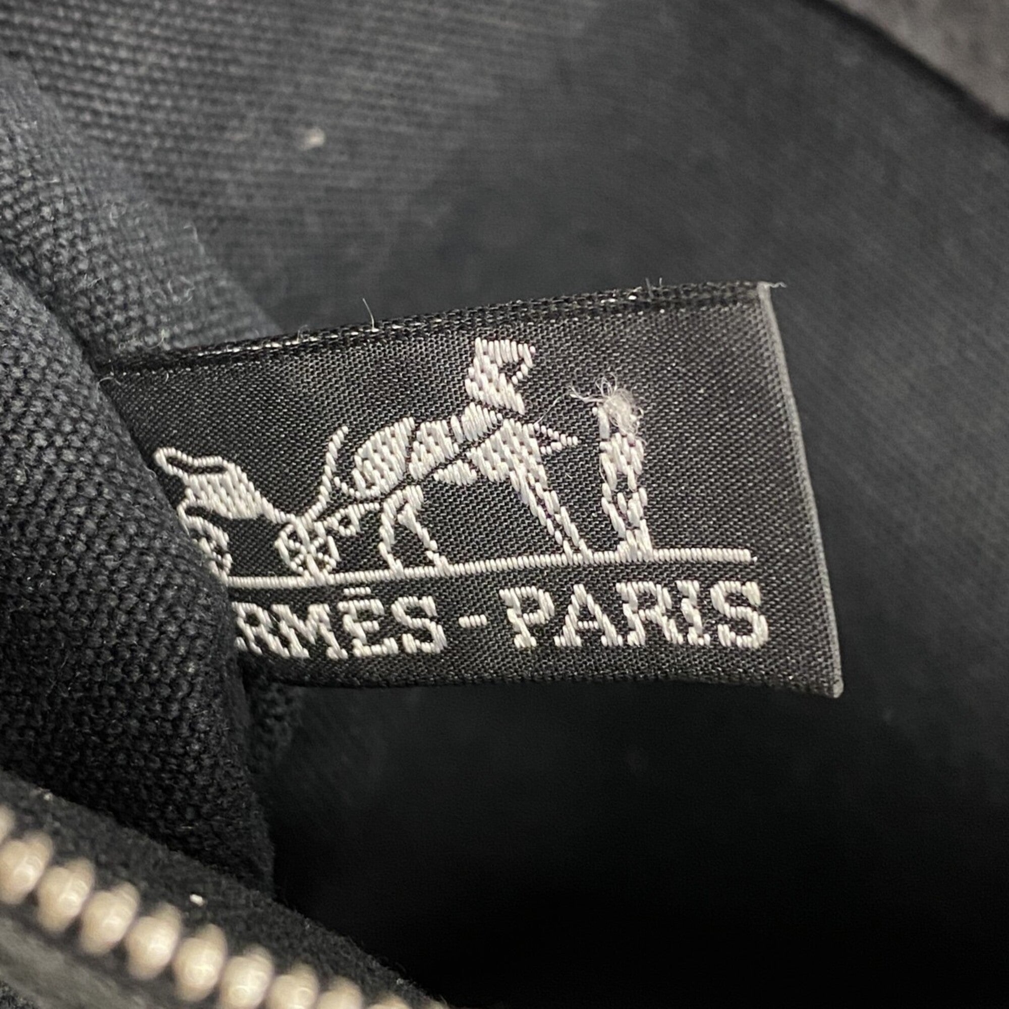 Hermes Black White Canvas Tote Bag (Pre-Owned)
