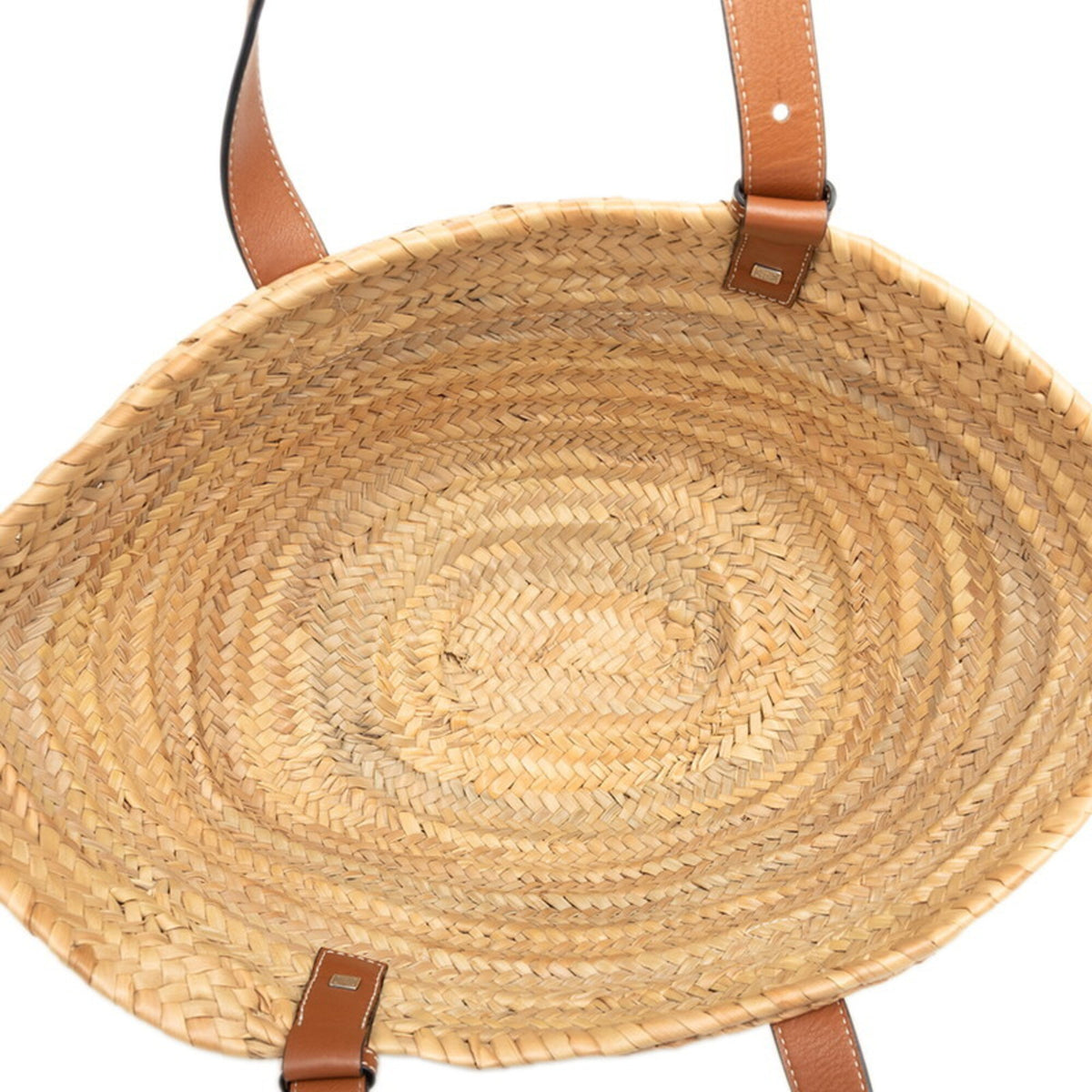 Loewe Brown Raffia Leather Basket Handbag (Pre-Owned)