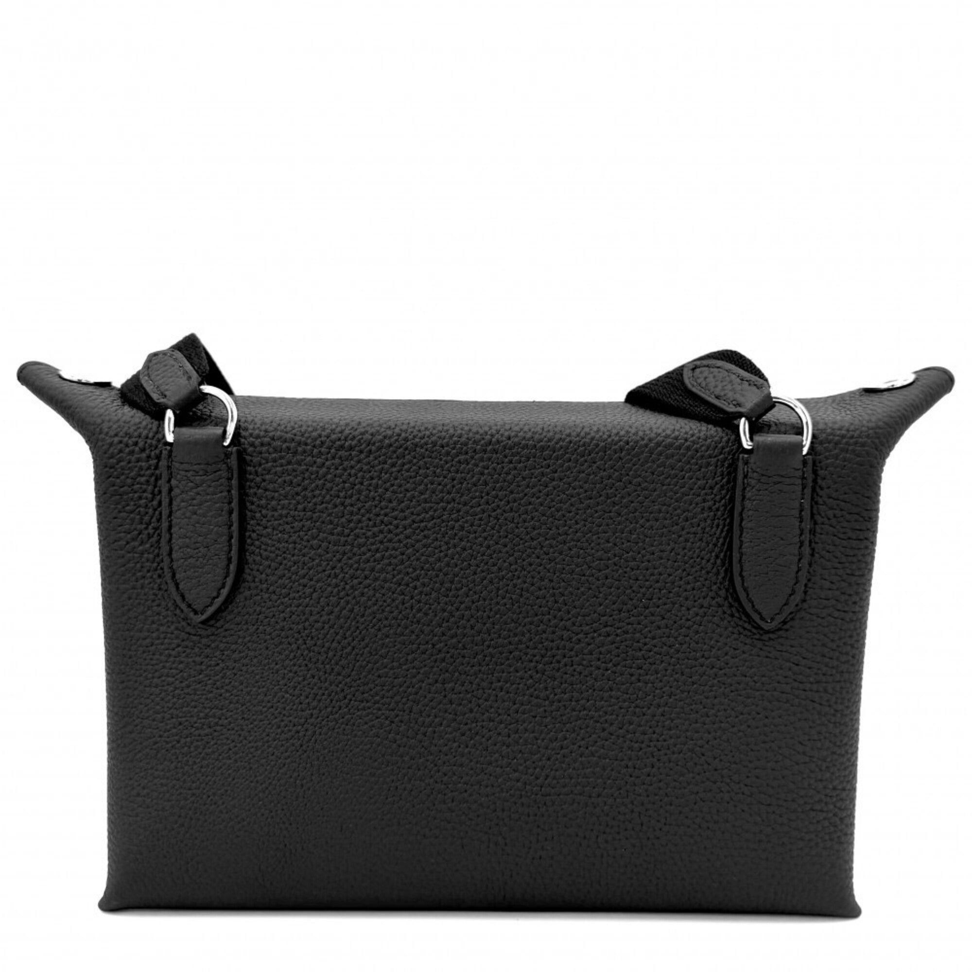 Hermes Black Leather Shoulder Bag Sling Bag (Pre-Owned)