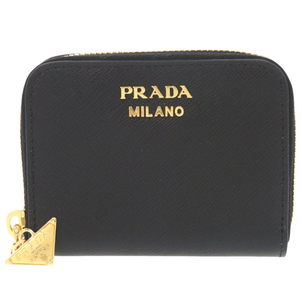 Prada Black Saffiano Metal Coin Purse/Coin Case (Pre-Owned)
