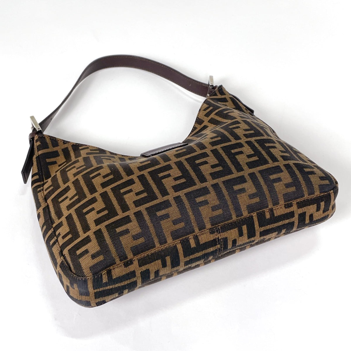 Fendi Brown Canvas Leather Shoulder Bag (Pre-Owned)