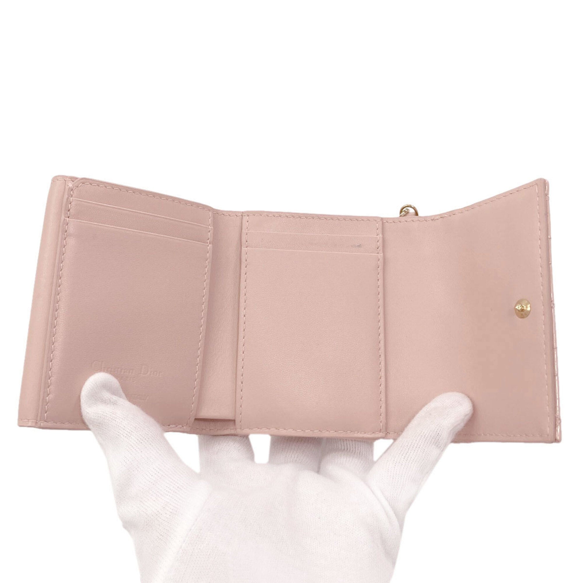 Christian Dior Pink Patent Leather Wallet (Bi-Fold) (Pre-Owned)