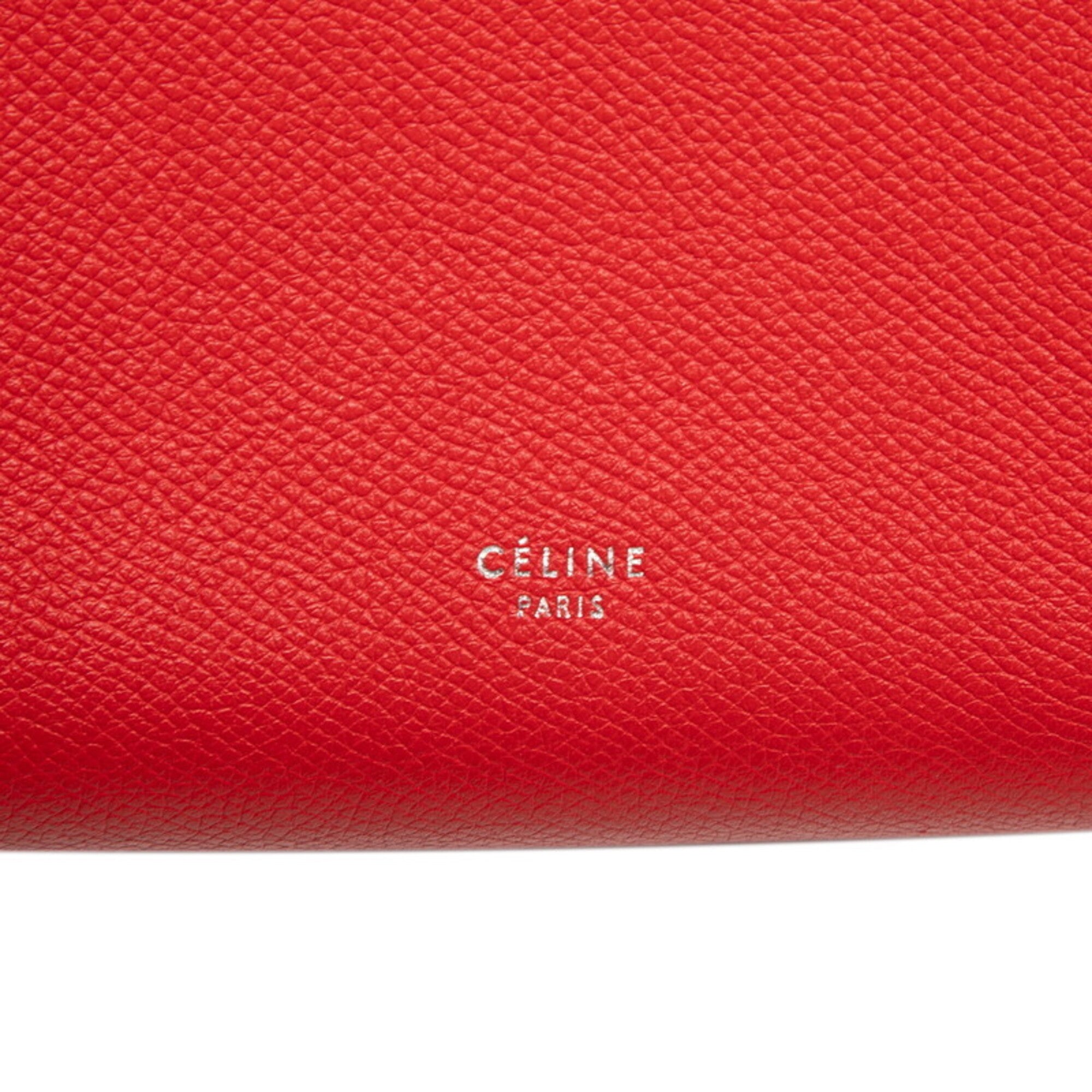 Celine Red Color Leather Handbag Shoulder Bag (Pre-Owned)