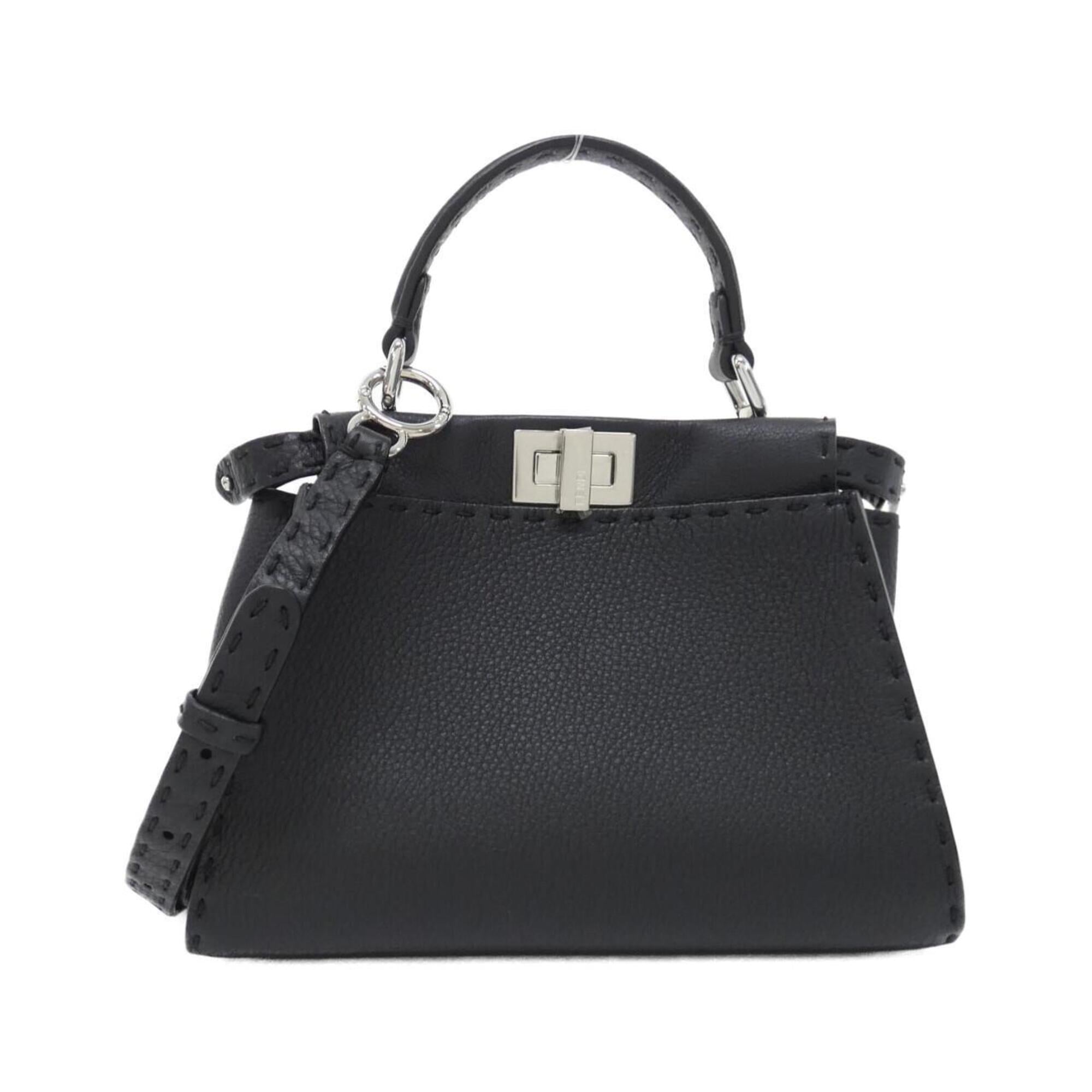 Fendi Selleria Black Leather Handbag (Pre-Owned)