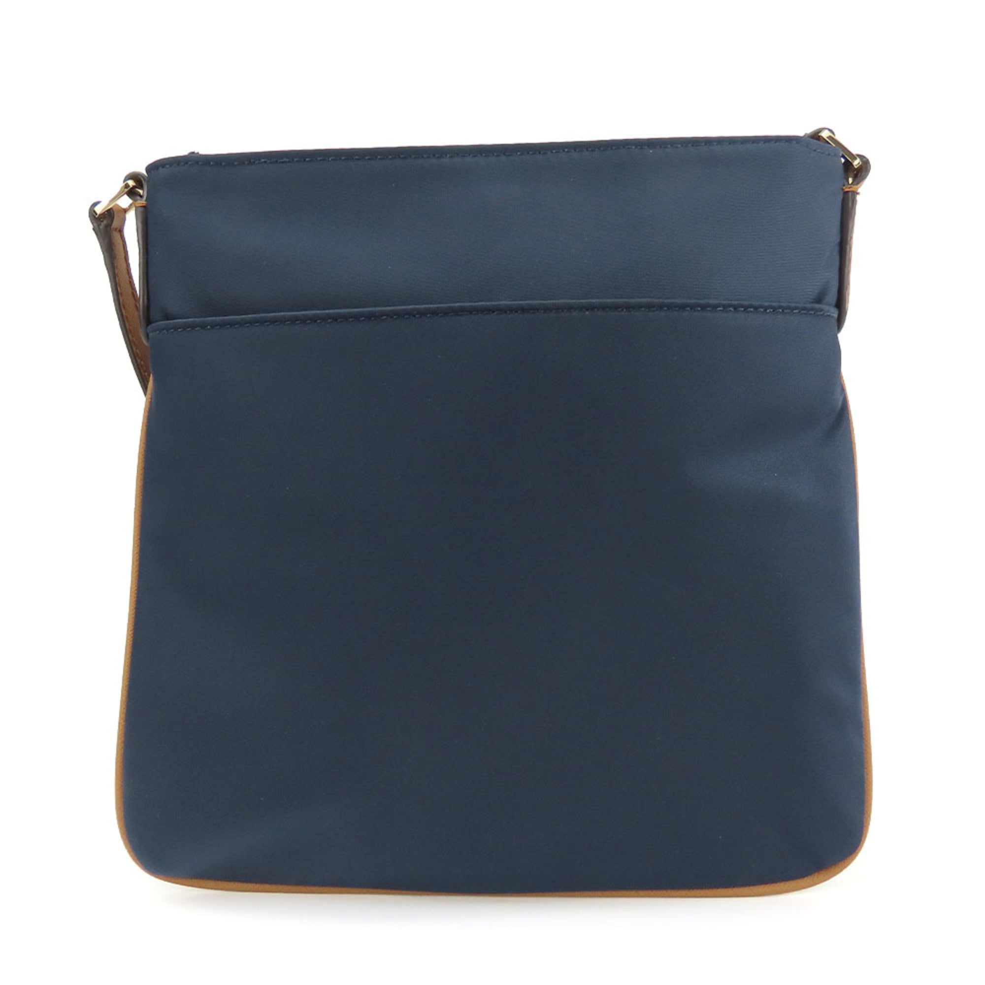Michael Kors Brown Navy Nylon Leather Shoulder Bag (Pre-Owned)