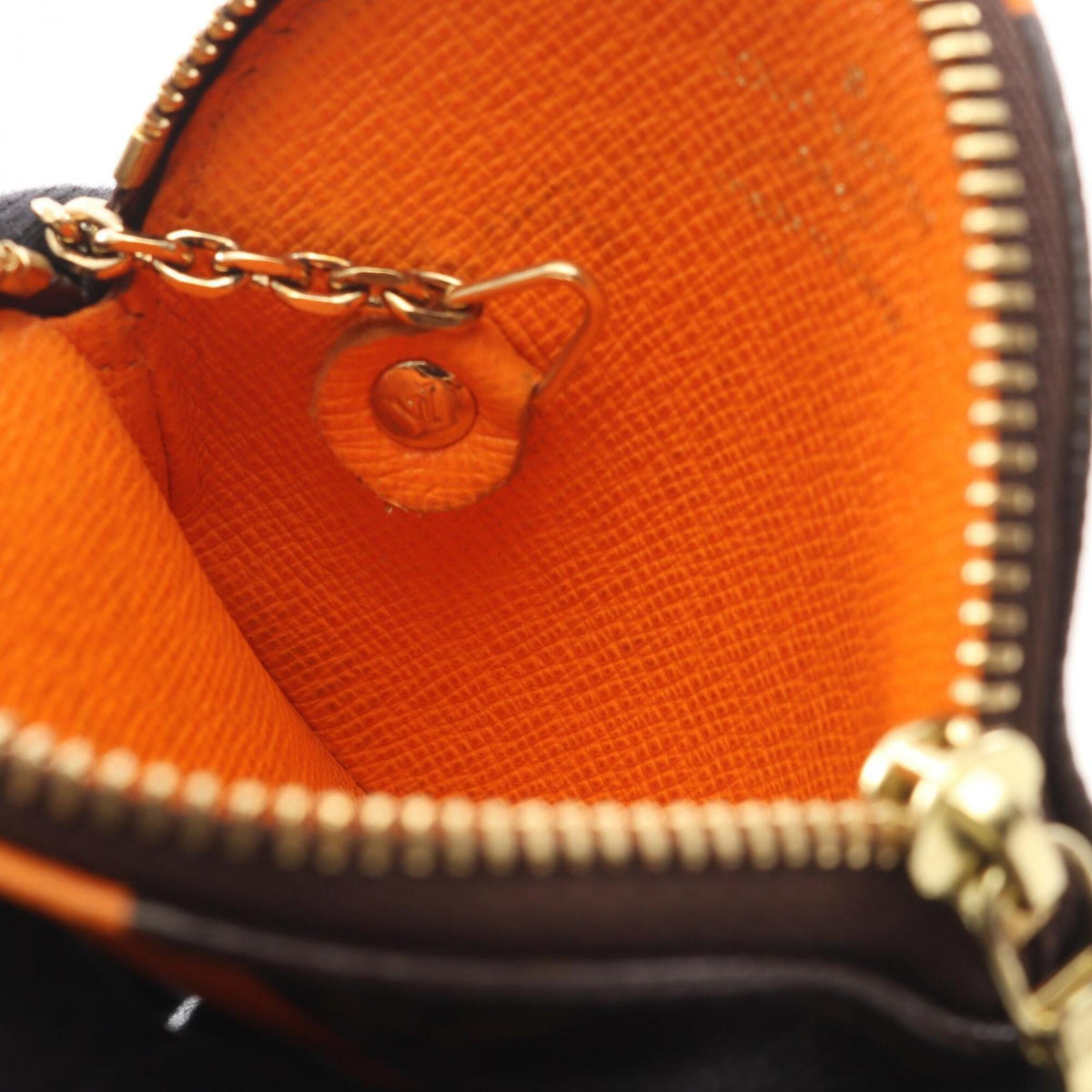Louis Vuitton Brown Multi-Color Orange Leather Pvc Coin Purse/Coin Case (Pre-Owned)
