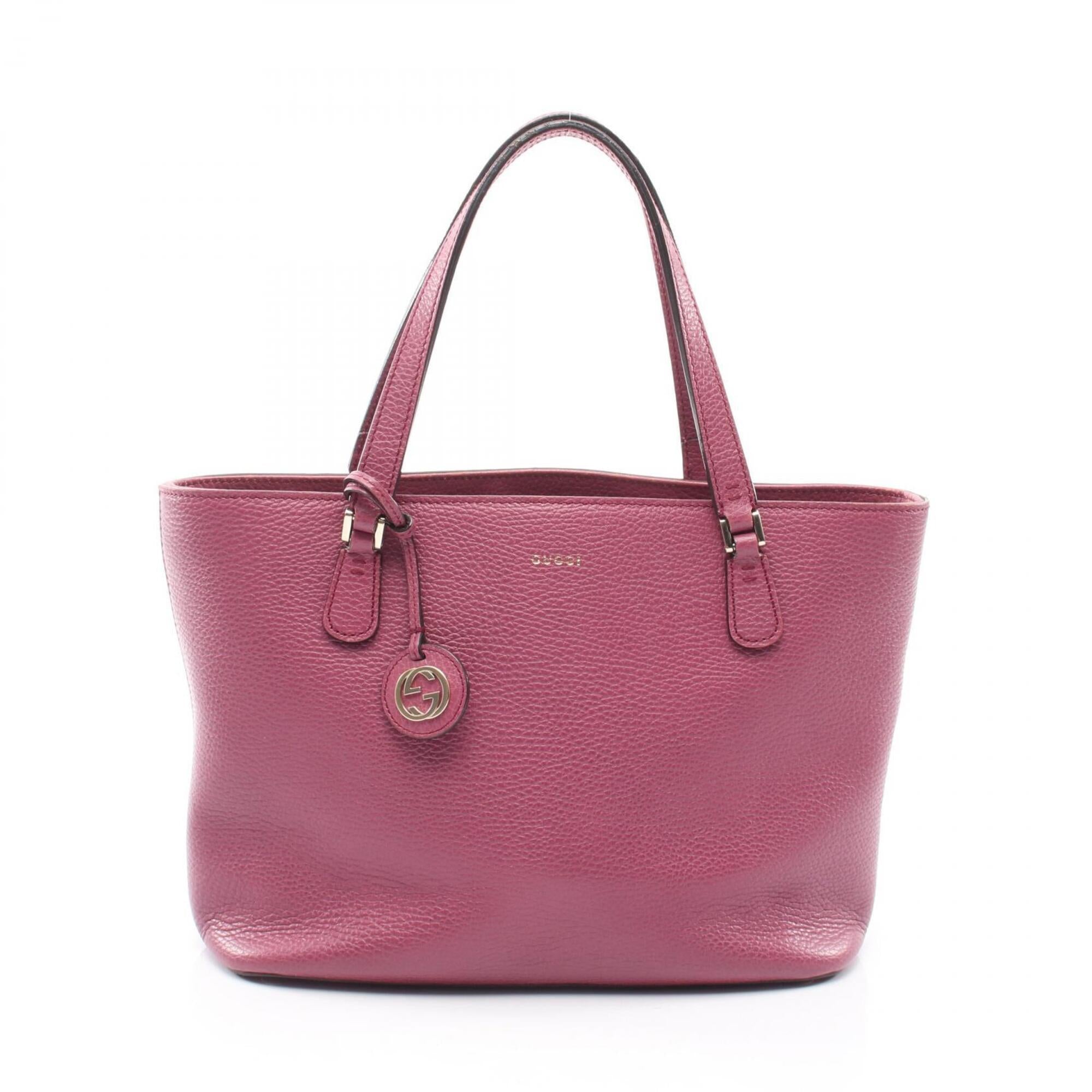Gucci Pink Leather Handbag Tote Bag (Pre-Owned)