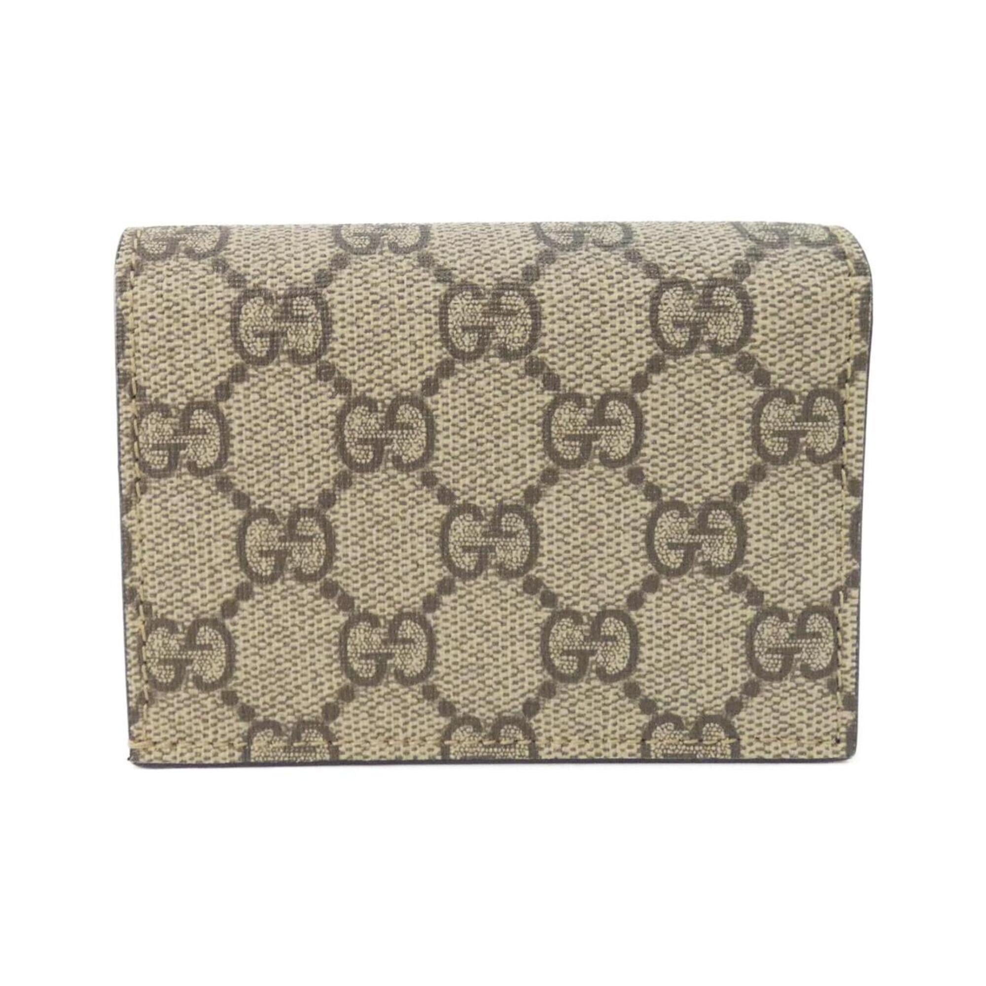 Gucci Beige Black Gg Supreme Leather Wallet (Bi-Fold) (Pre-Owned)