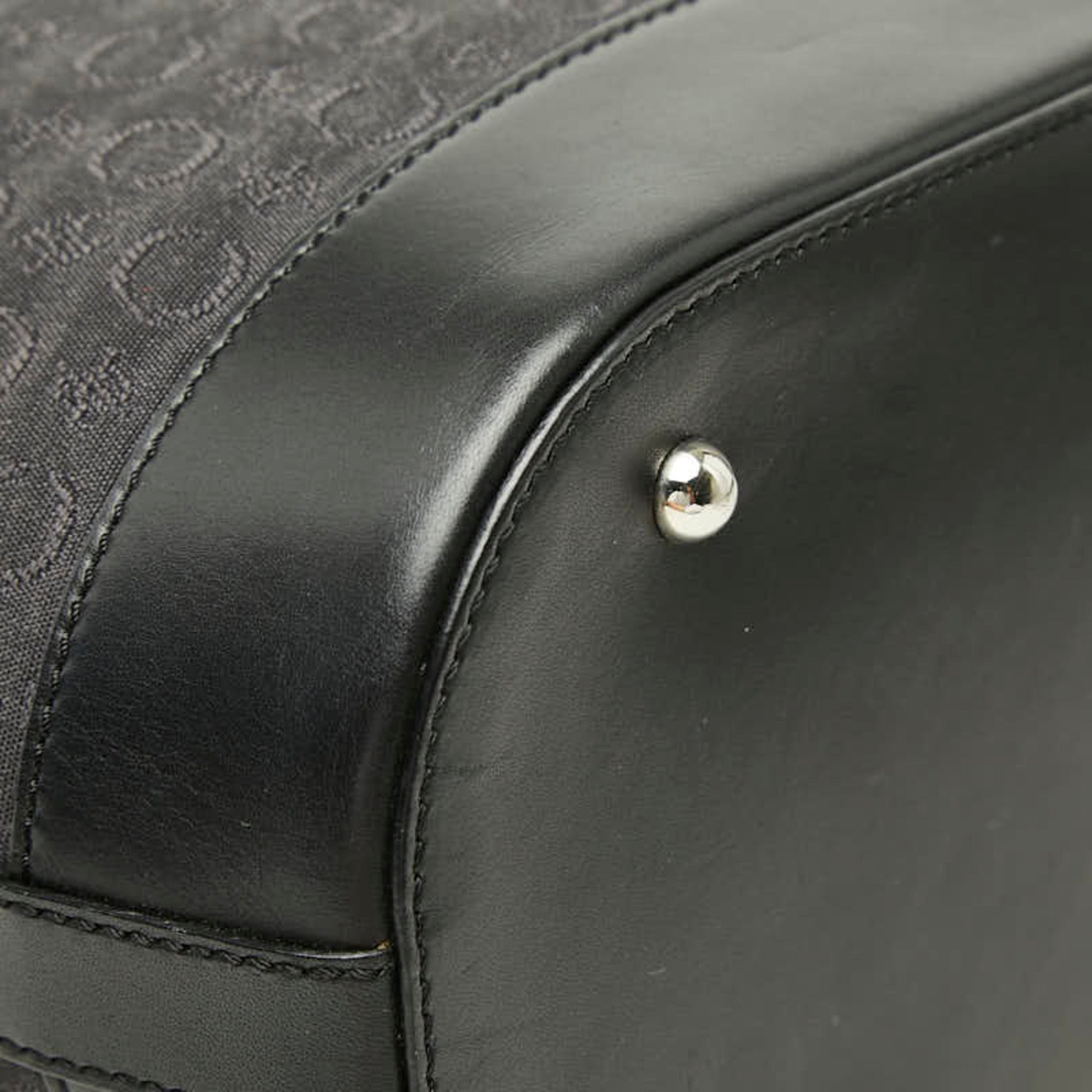 Celine Black Canvas Leather Shoulder Bag Tote Bag (Pre-Owned)