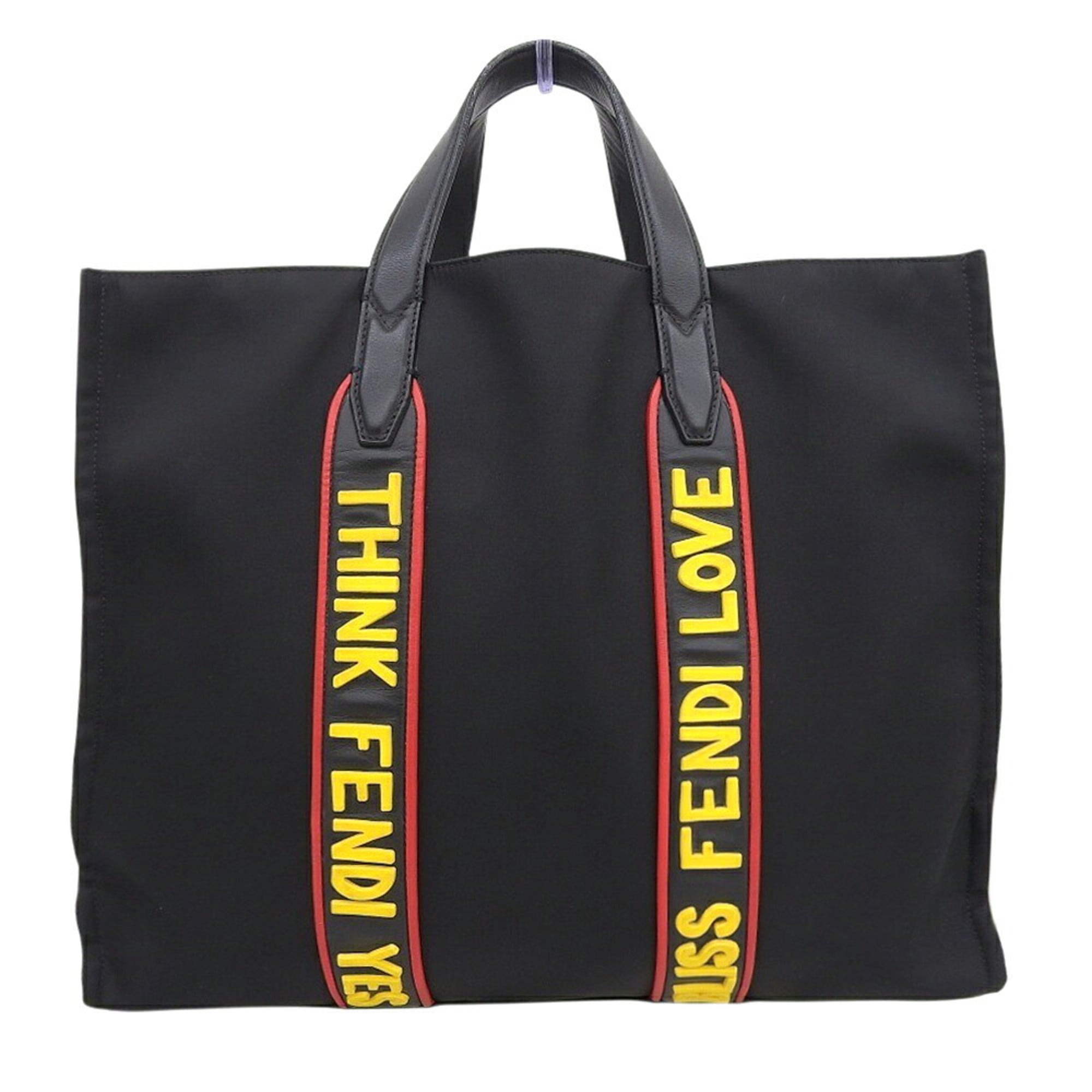 Fendi Black Nylon Leather Tote Bag (Pre-Owned)