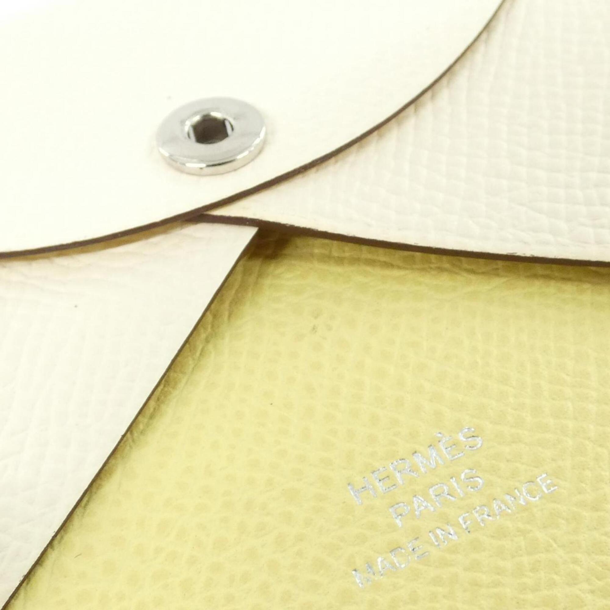Hermes White Epsom Leather Coin Purse/Coin Case (Pre-Owned)