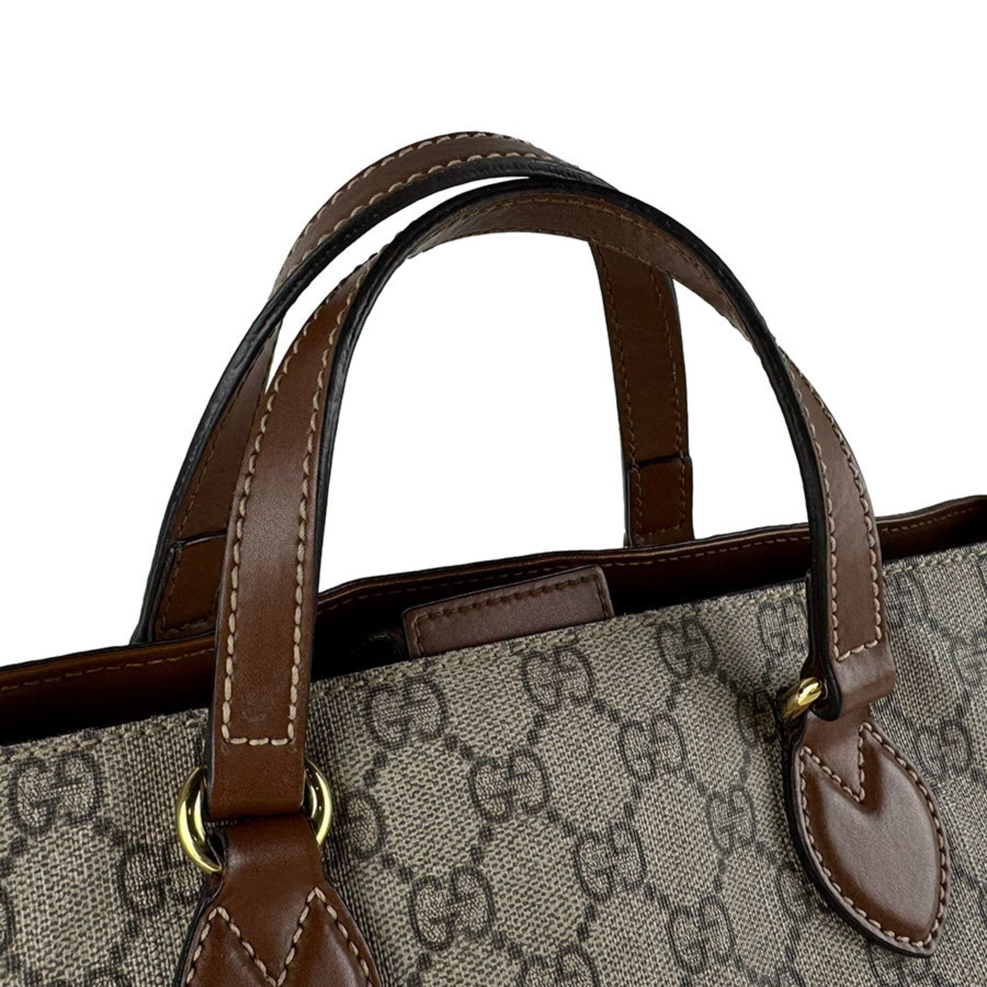 Gucci Brown Gg Supreme Handbag Shoulder Bag (Pre-Owned)
