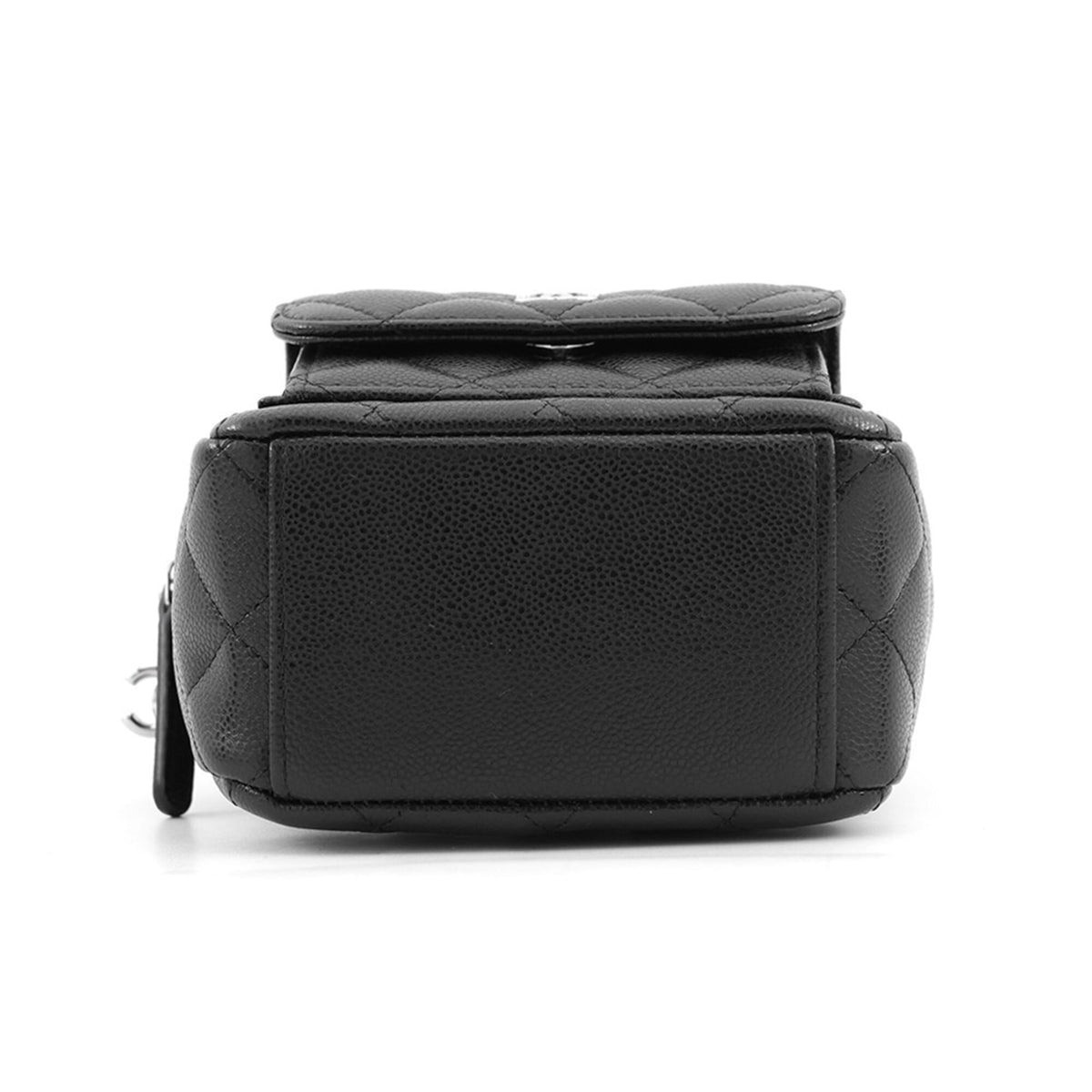 Chanel Matelasse Black Grained Calfskin Backpack Handbag Shoulder Bag (Pre-Owned)