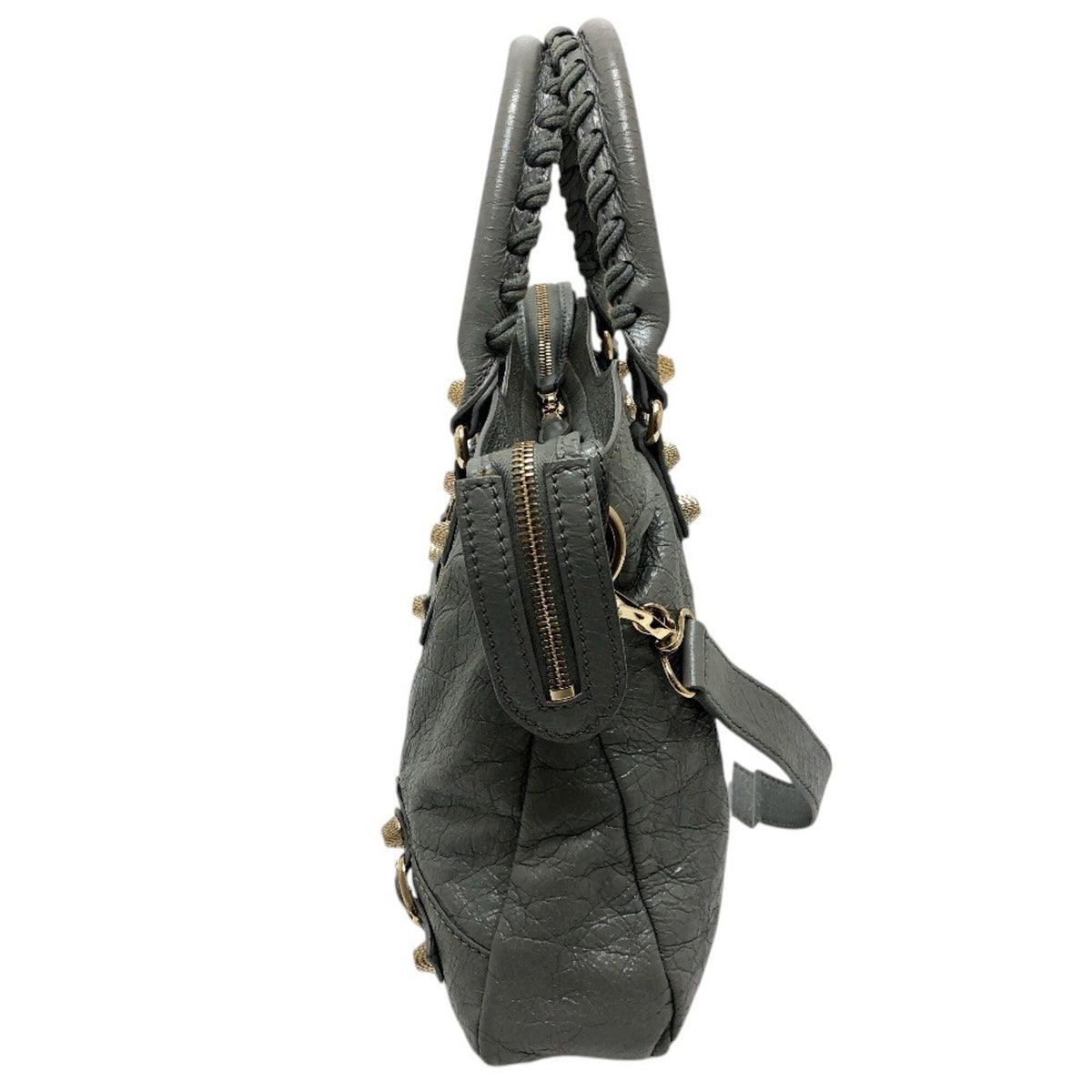 Balenciaga Gray Leather Handbag Shoulder Bag (Pre-Owned)