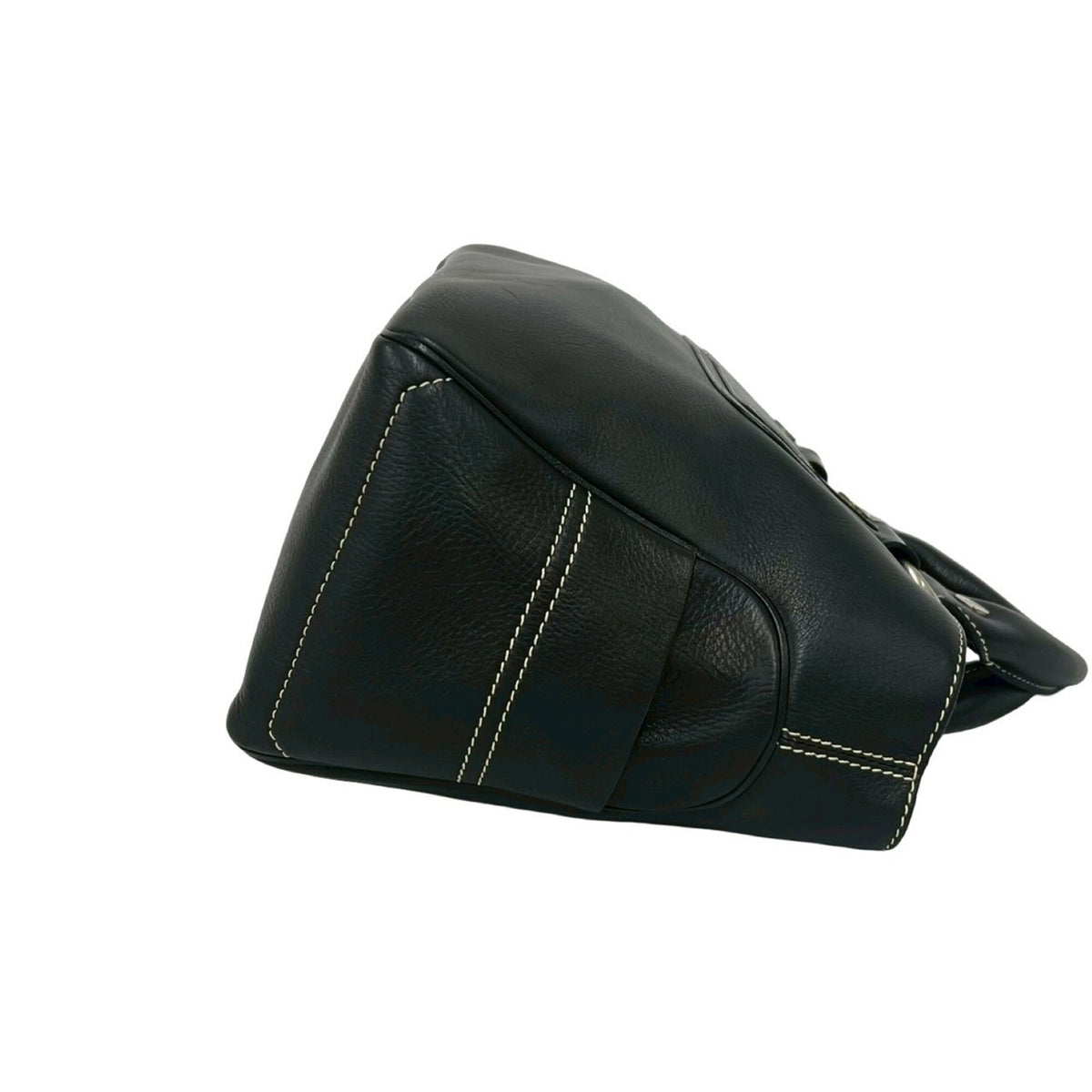 Celine Black Leather Boston Bag Handbag Tote Bag (Pre-Owned)