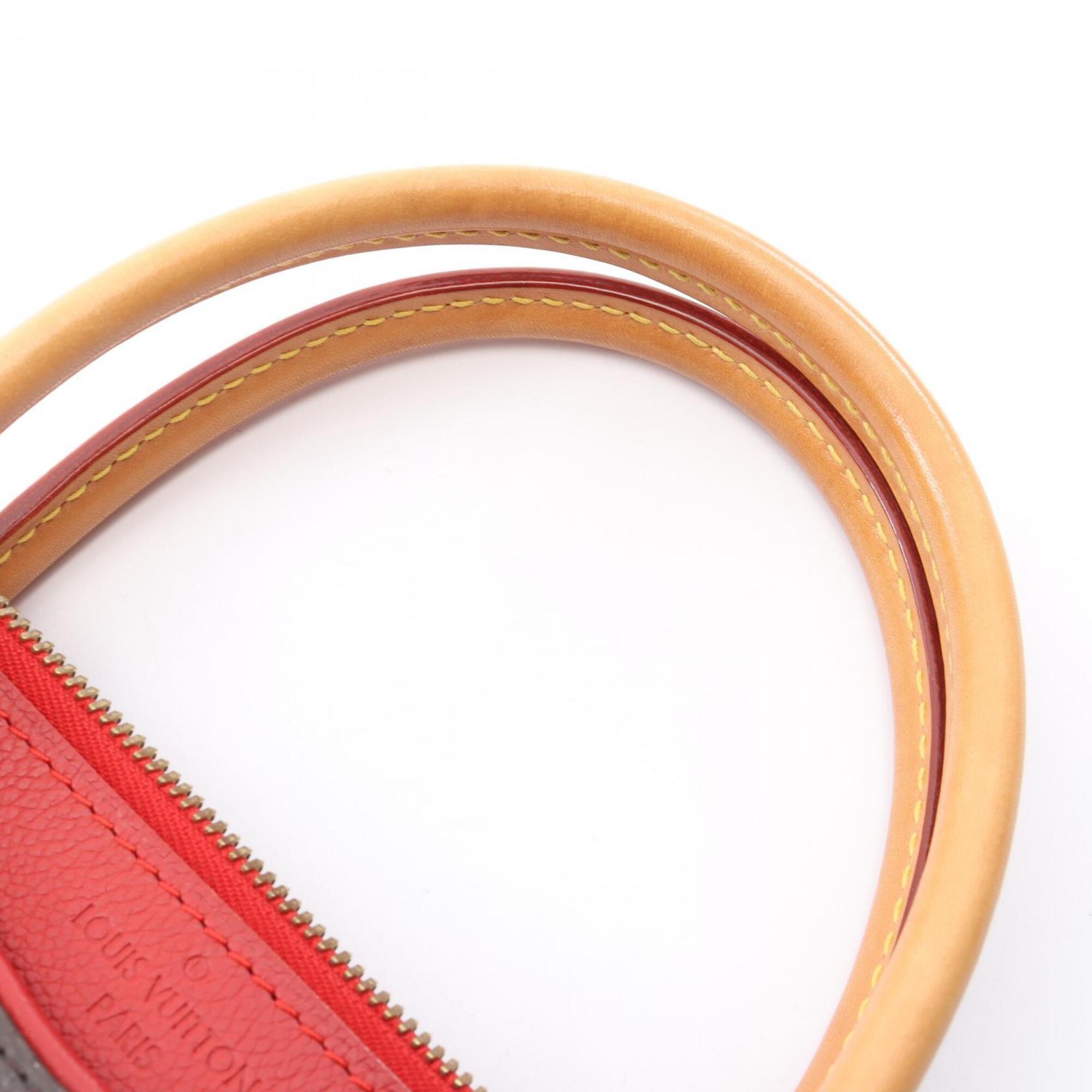 Louis Vuitton Brown Cerise Red Color Coated Canvas Leather Handbag (Pre-Owned)