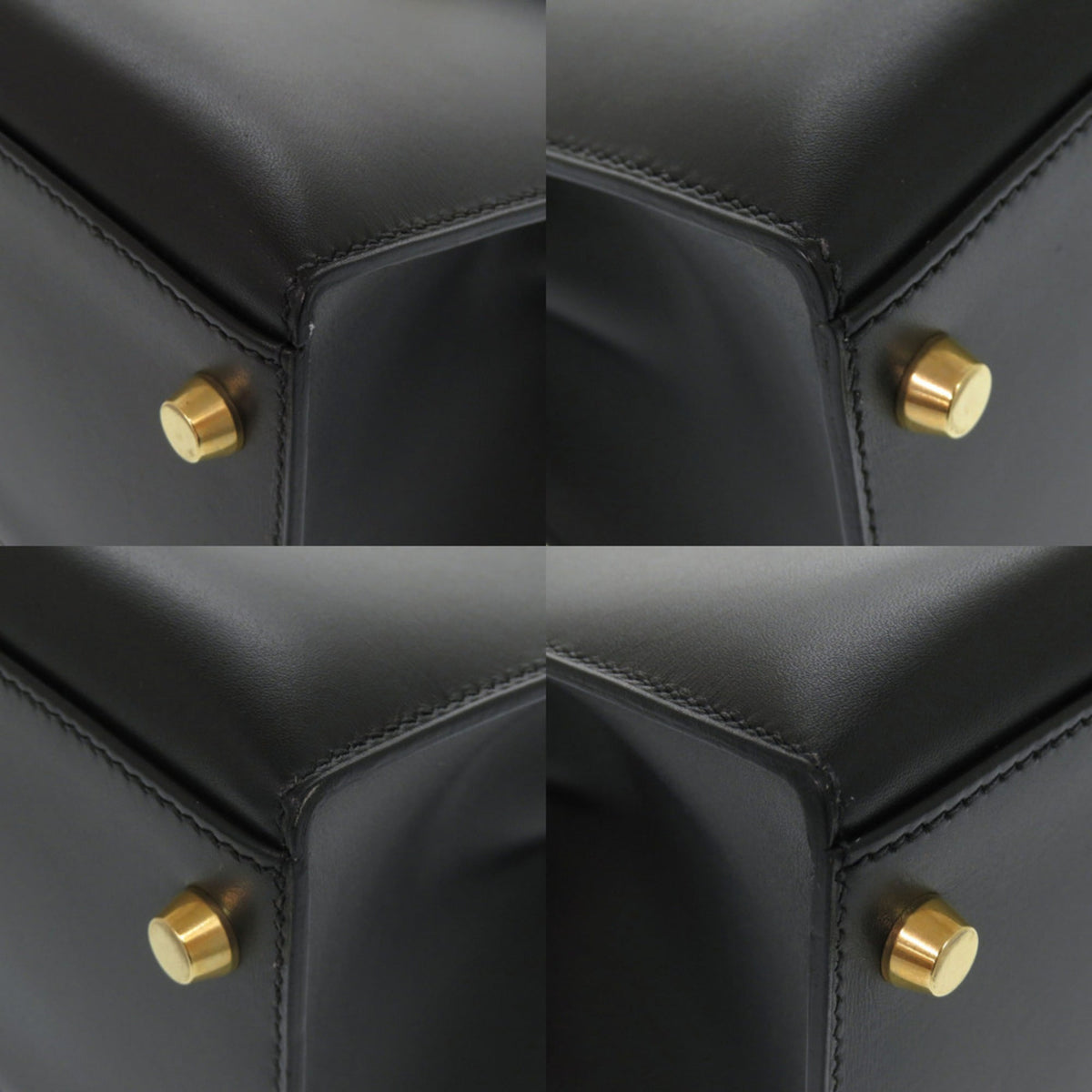 Hermes Black Box Calf Leather Handbag (Pre-Owned)