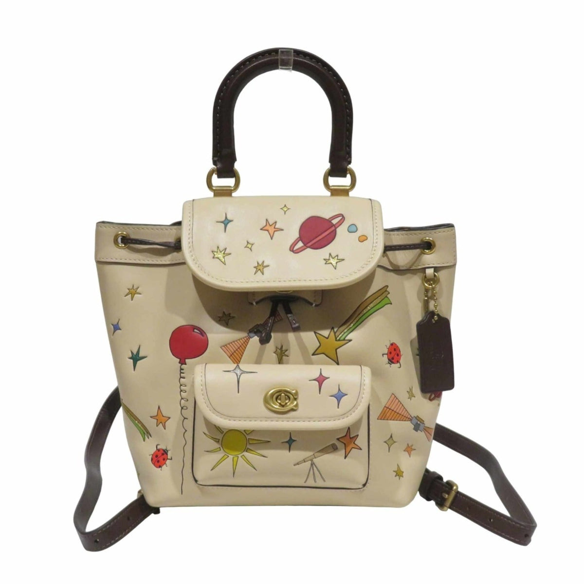 Coach Dark Brown Light Beige Leather (Pre-Owned)