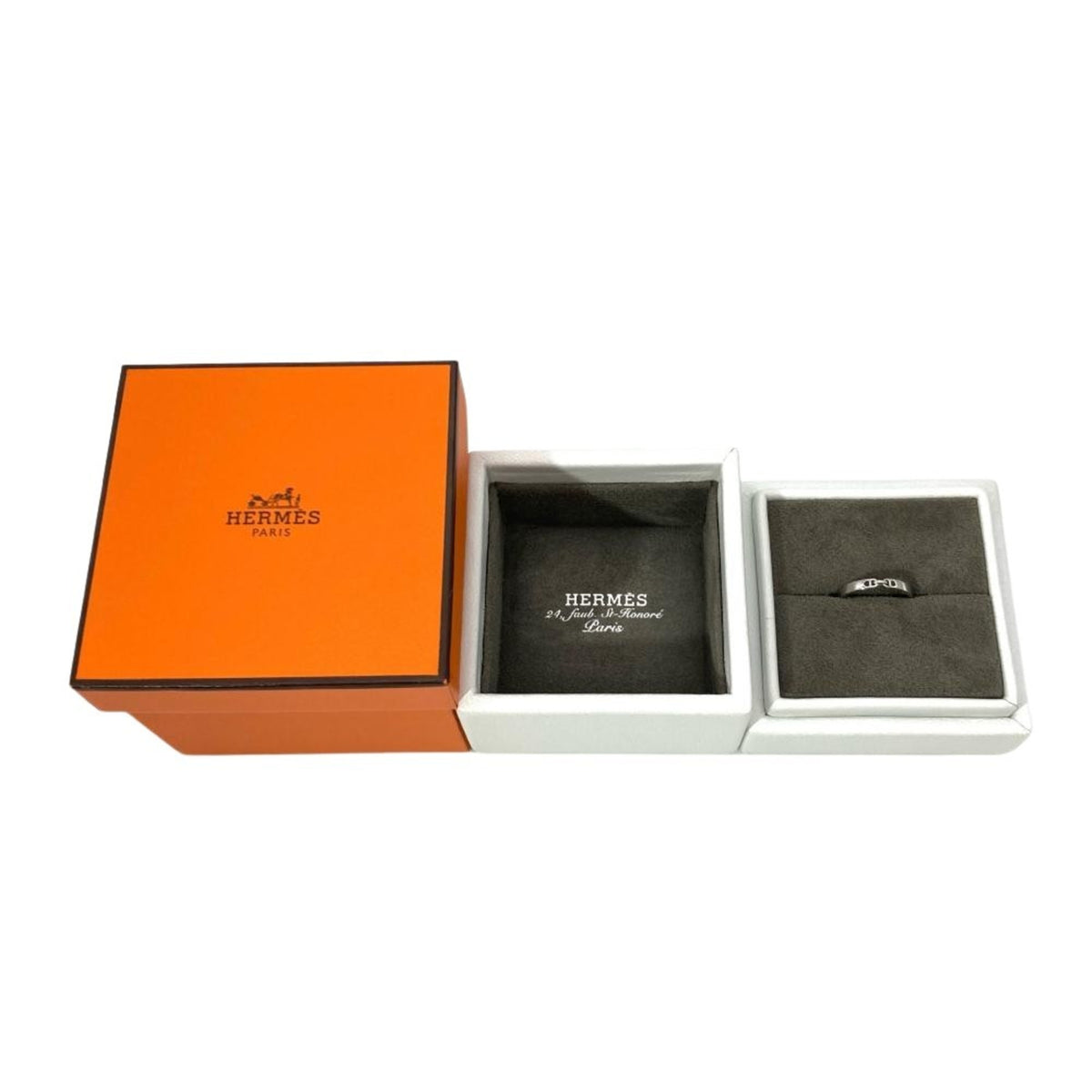Hermes Platinum 950 Band Ring (Pre-Owned)