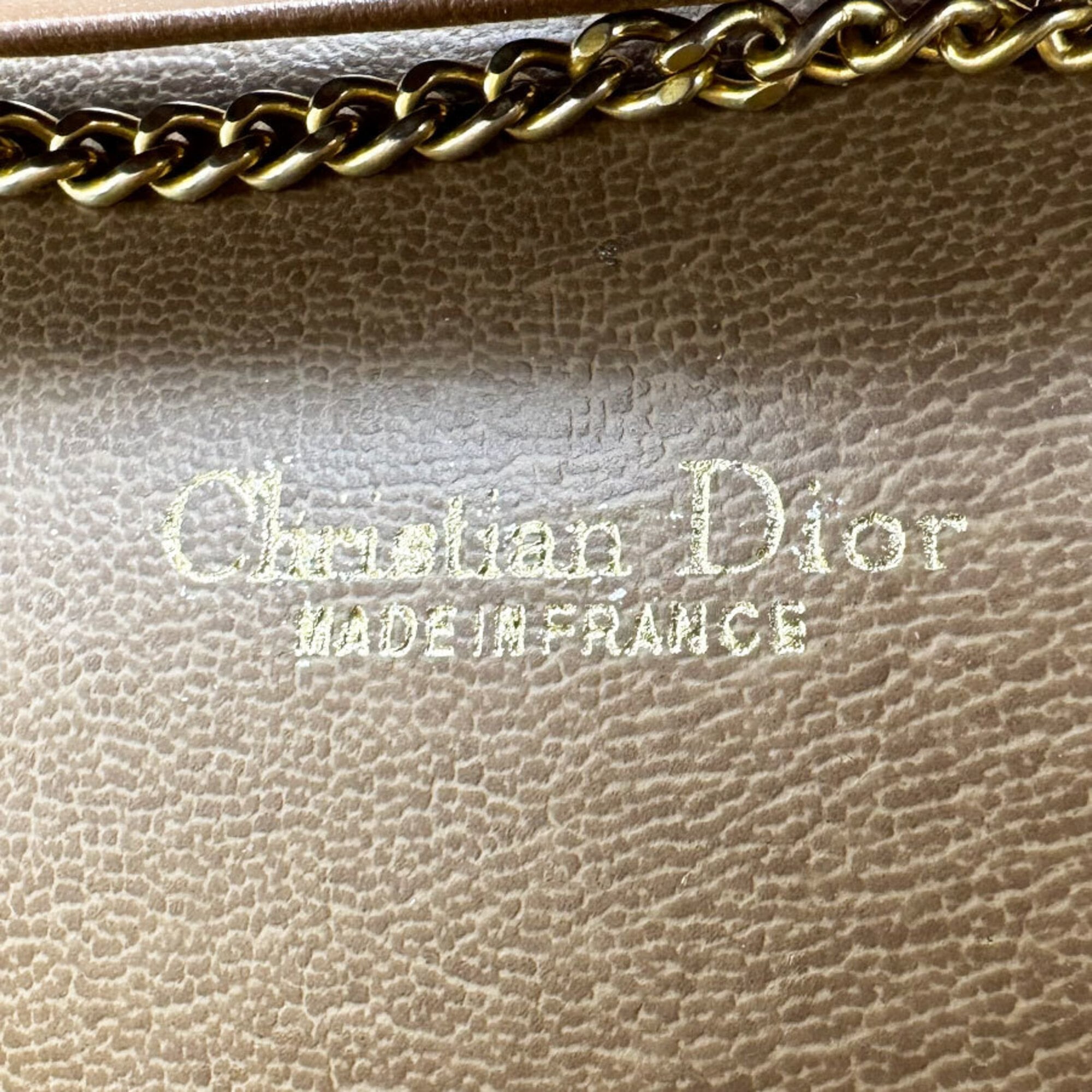 Christian Dior Brown Coated Canvas Leather Shoulder Bag (Pre-Owned)