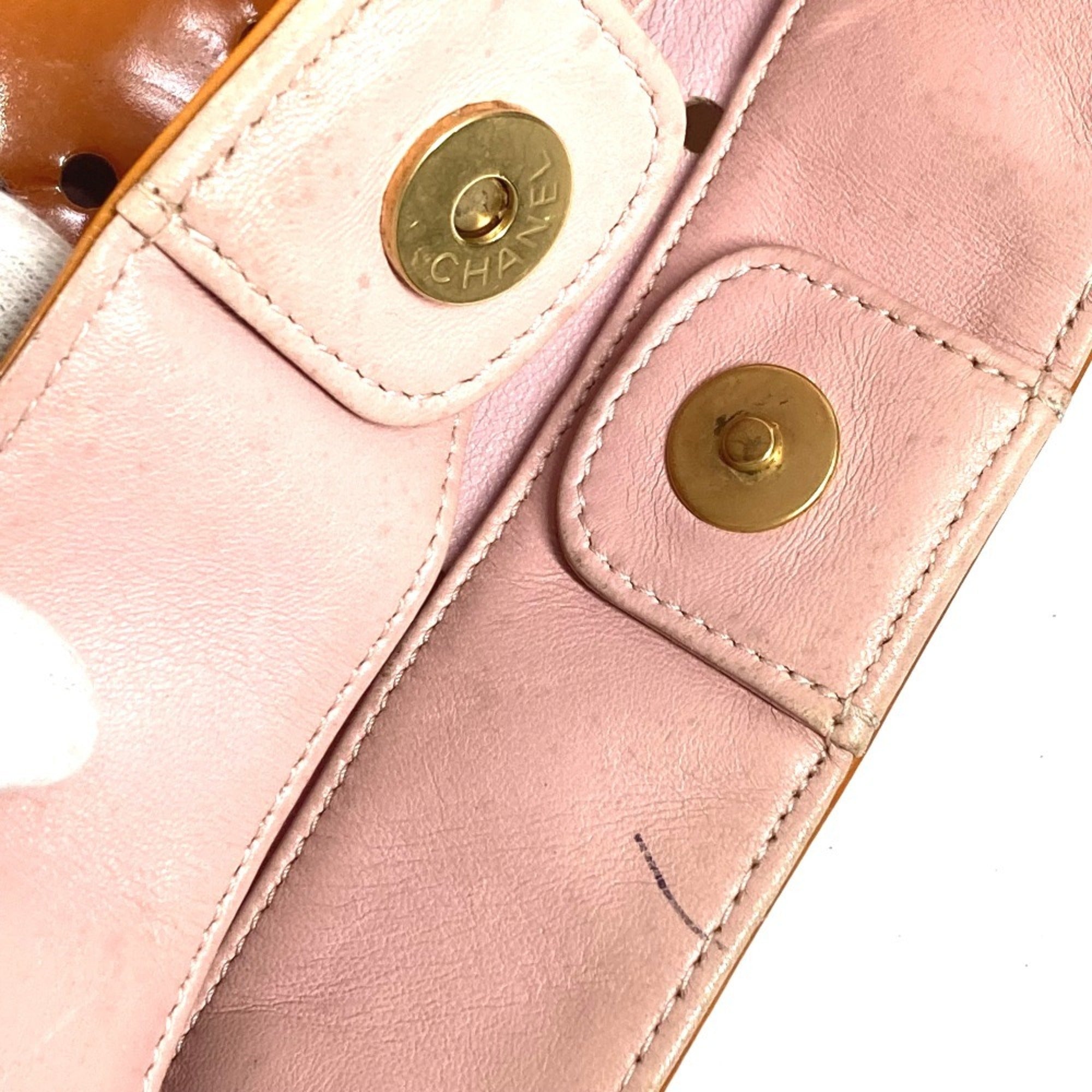 Chanel Pink Leather Handbag Shoulder Bag (Pre-Owned)