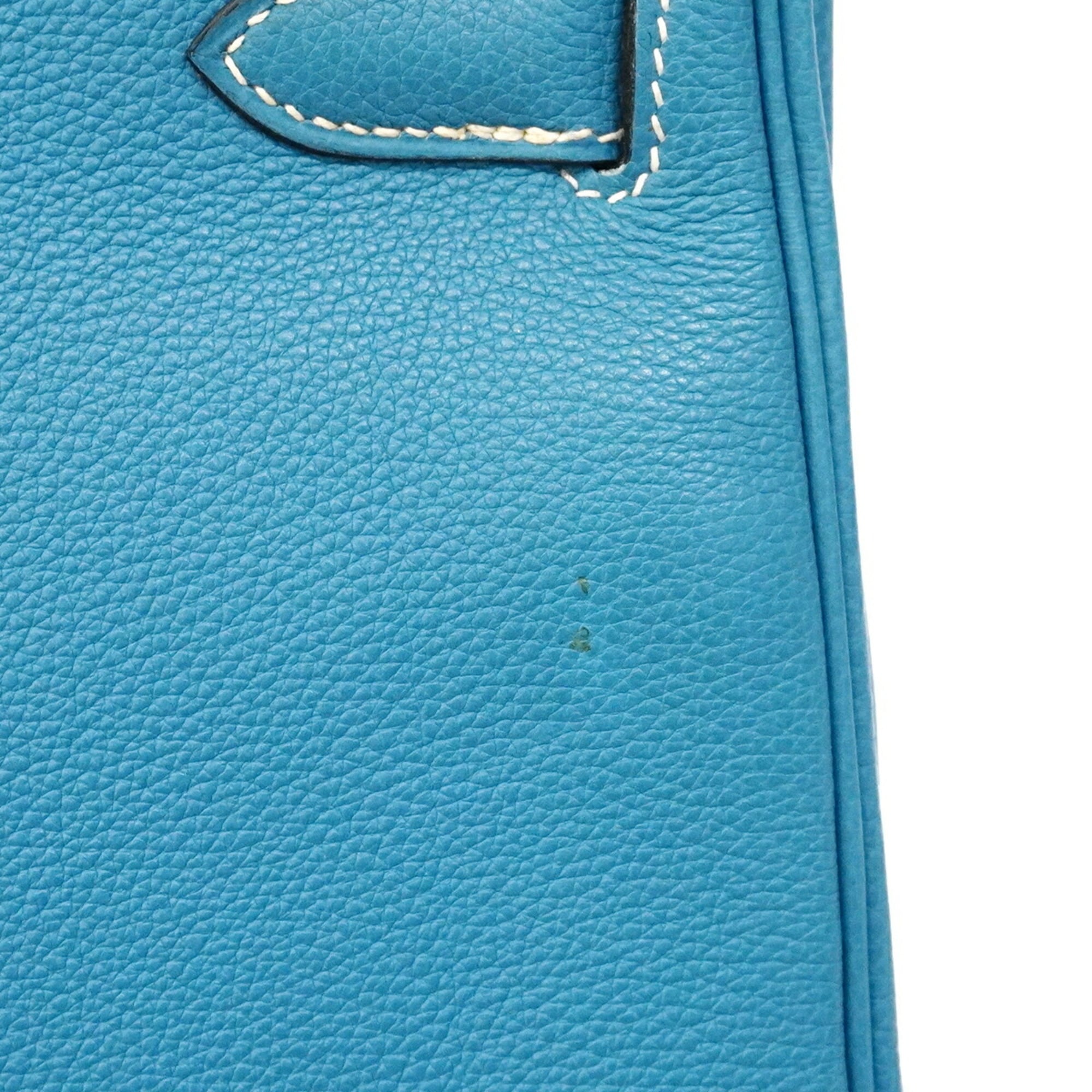 Hermes Blue Jean Togo Leather Handbag (Pre-Owned)