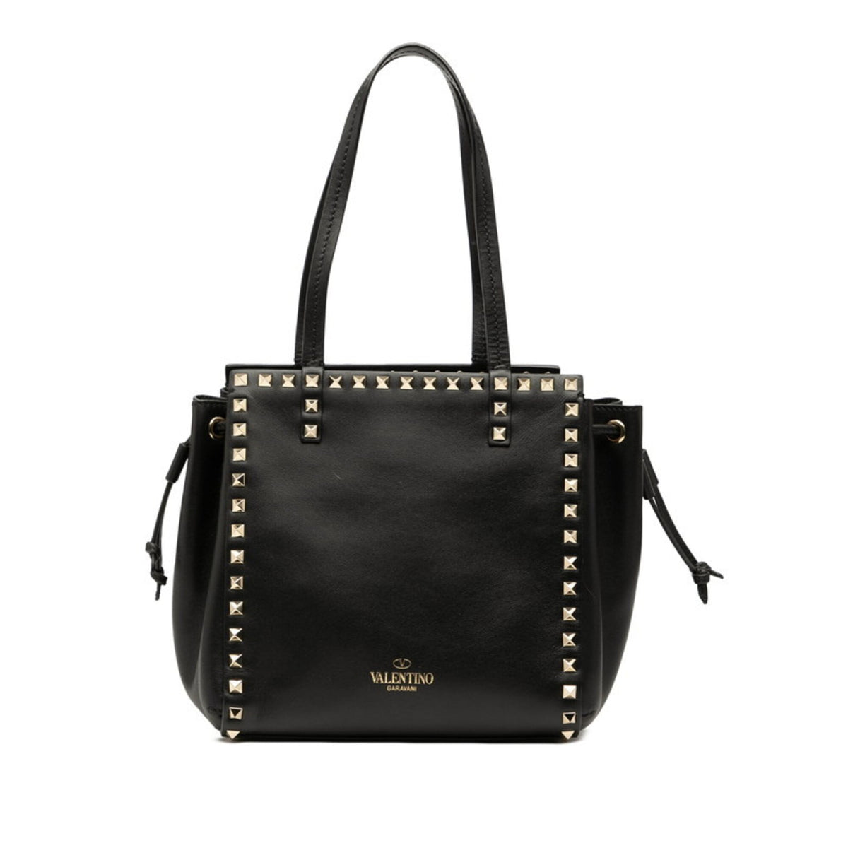 Valentino Black Leather Handbag Shoulder Bag (Pre-Owned)