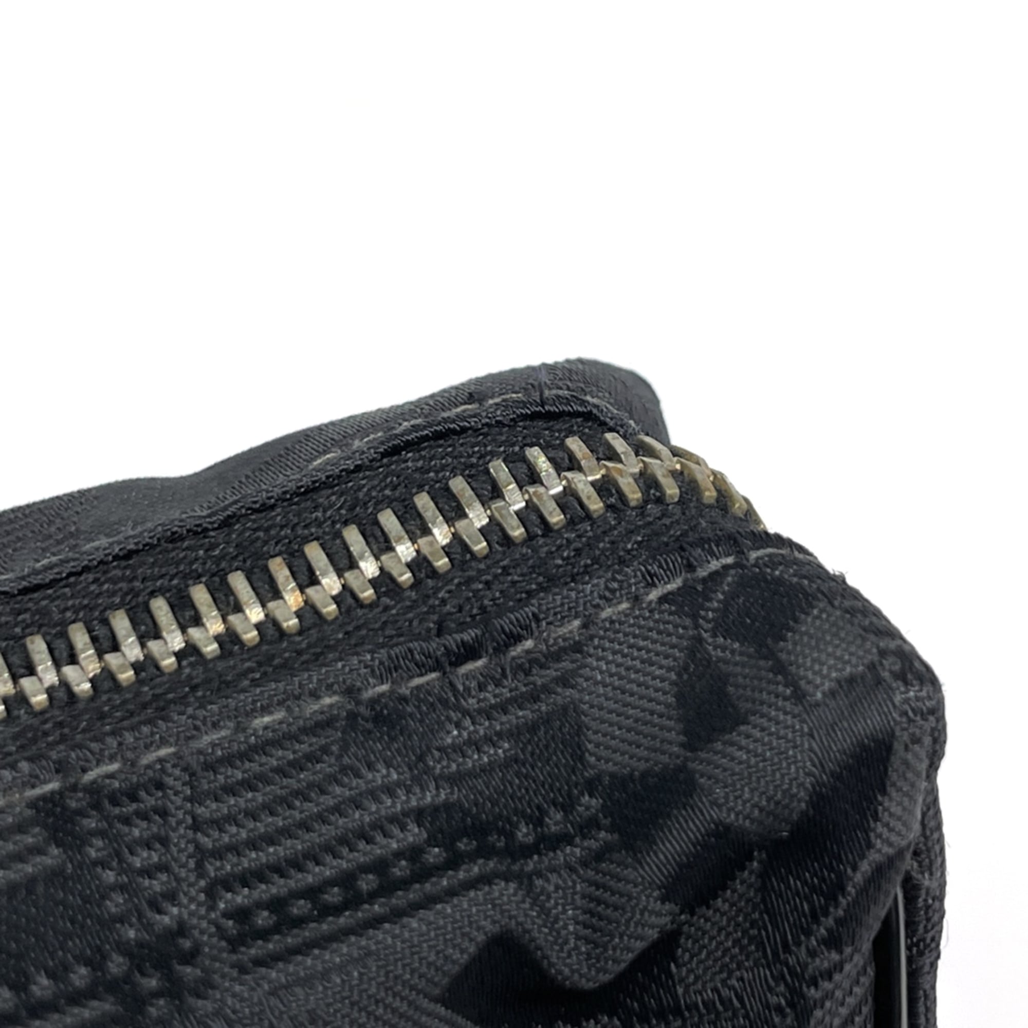 Chanel New Travel Line Black Jacquard Nylon Leather Shoulder Bag (Pre-Owned)