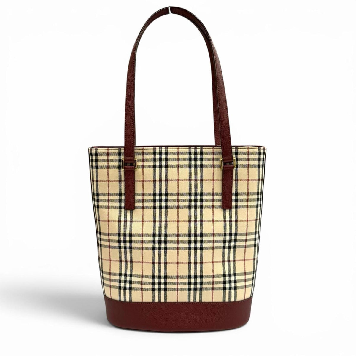 Burberry Beige Bordeaux Leather Tote Bag (Pre-Owned)
