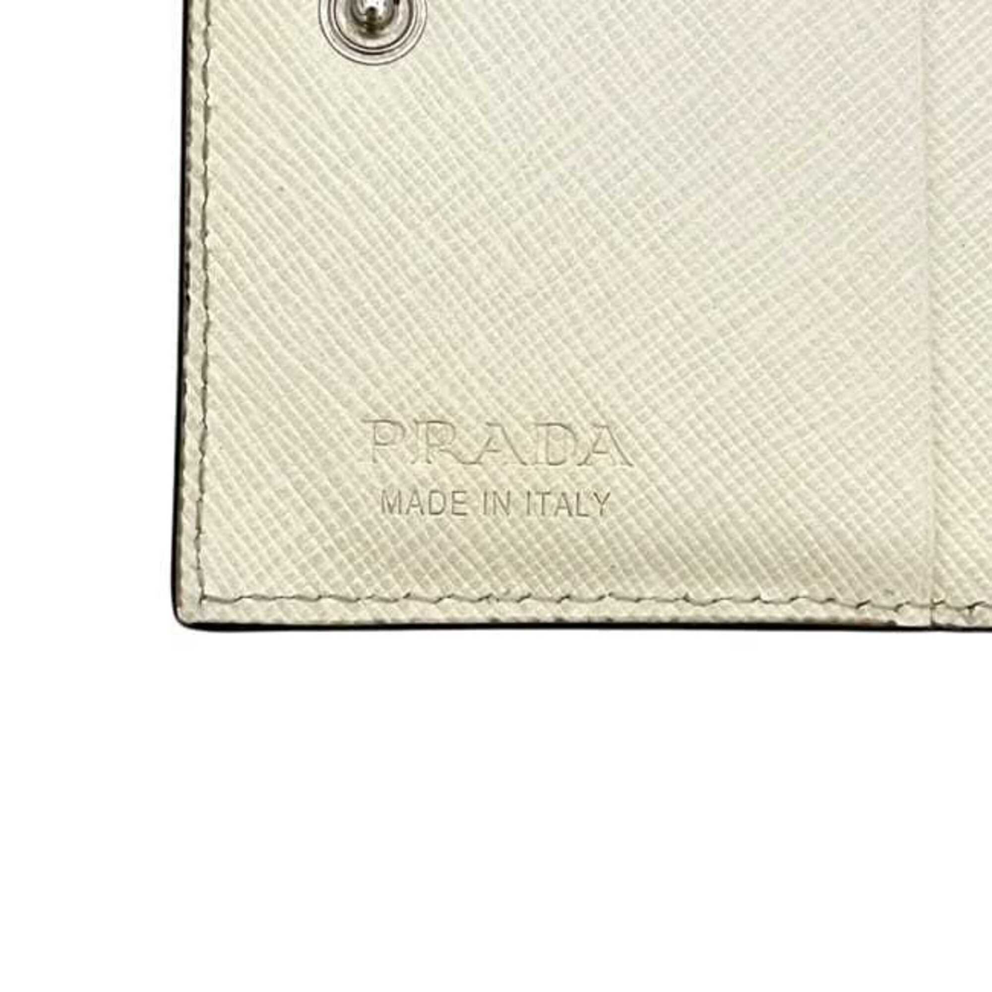 Prada White Leather Wallet (Bi-Fold) (Pre-Owned)