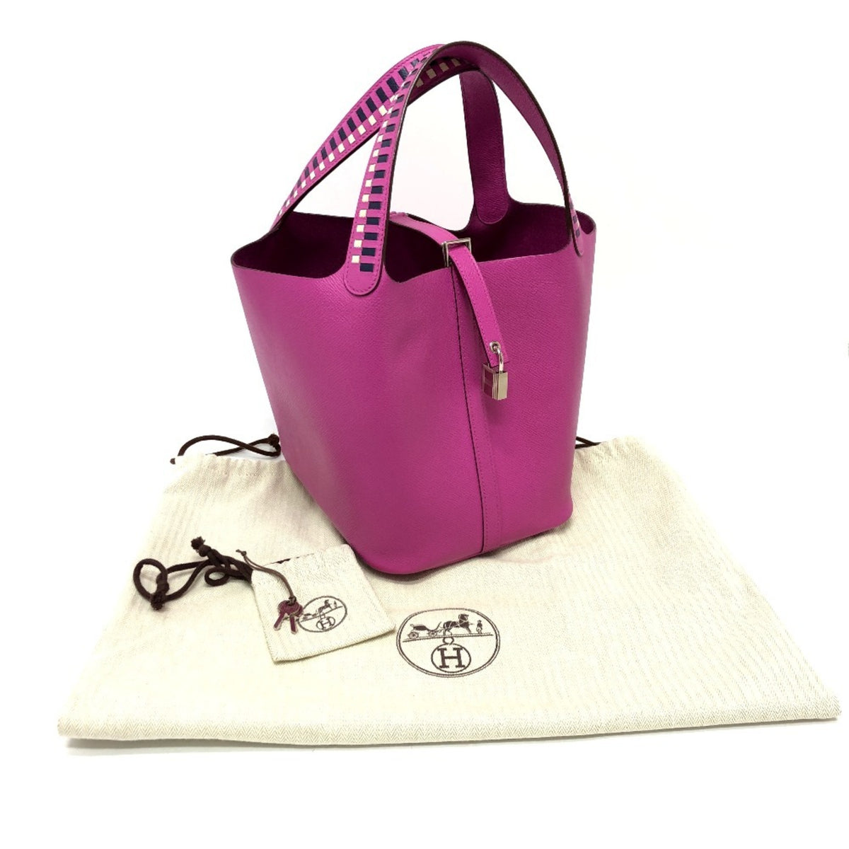Hermes Purple Epsom Leather Handbag Tote Bag (Pre-Owned)