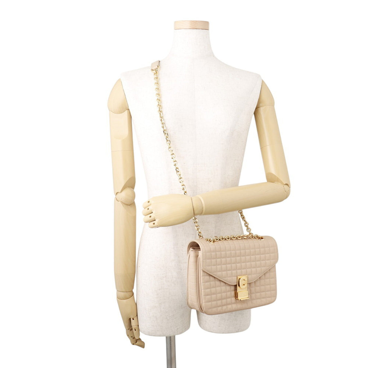 Celine Beige Leather Handbag Shoulder Bag (Pre-Owned)