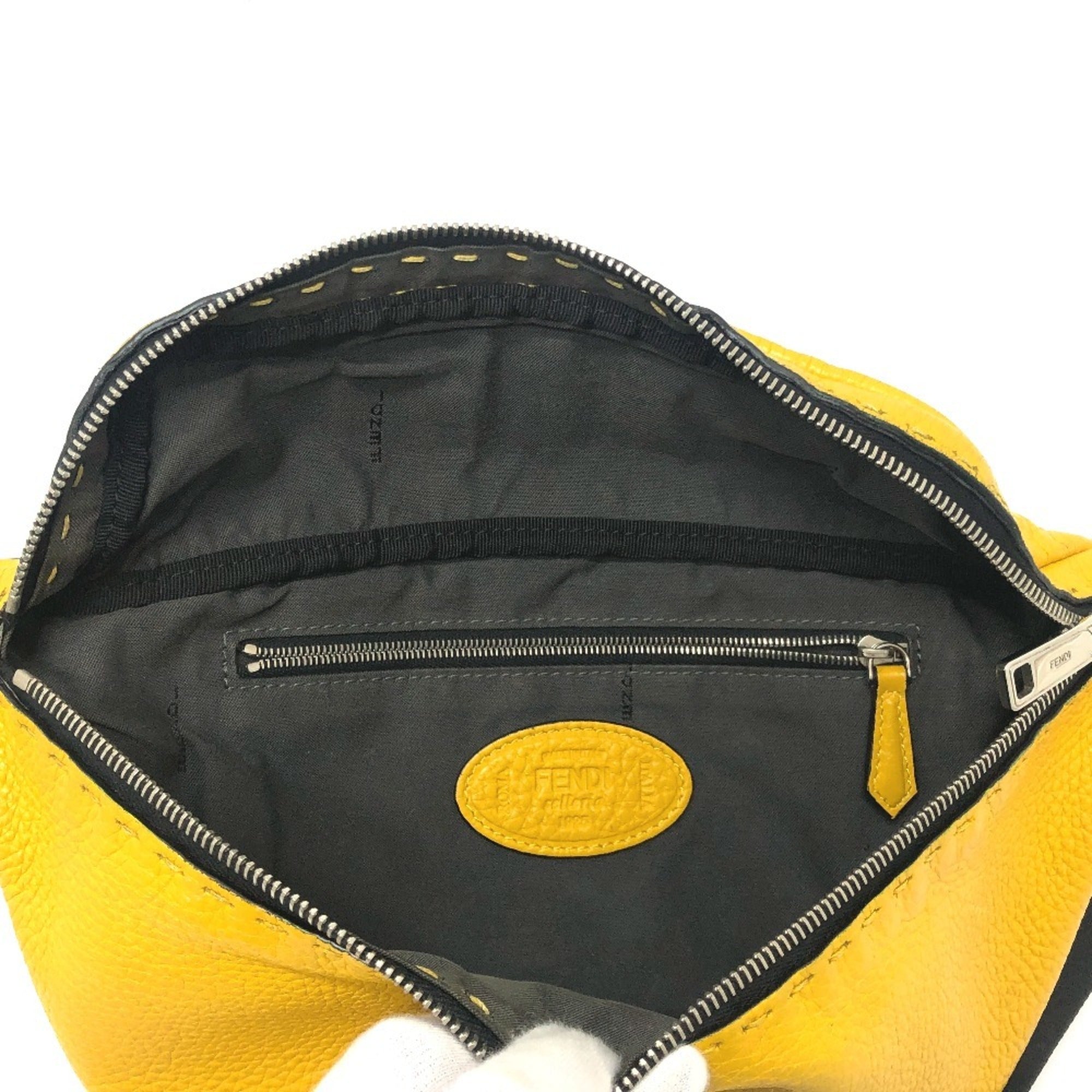 Fendi Yellow Leather Sling Bag (Pre-Owned)