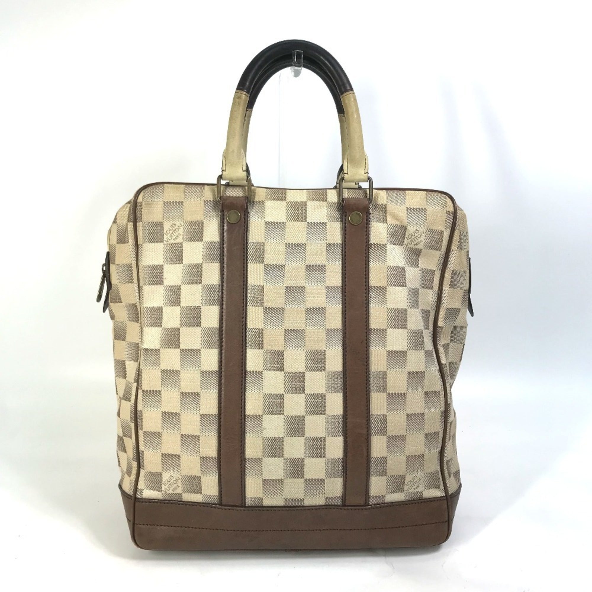 Louis Vuitton Brown White Canvas Shoulder Bag Tote Bag (Pre-Owned)