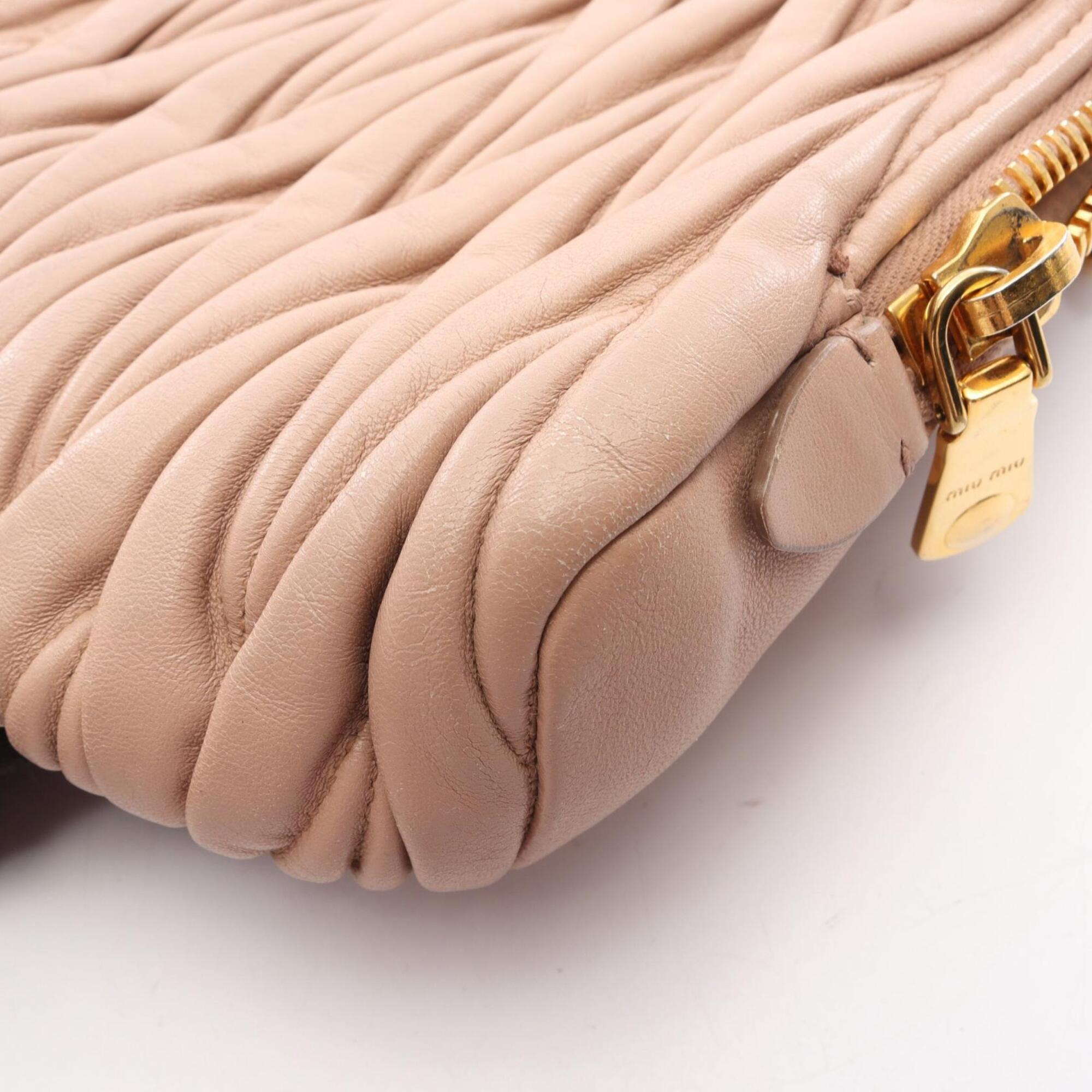Miu Miu Matelasse Pink Leather Handbag Shoulder Bag (Pre-Owned)