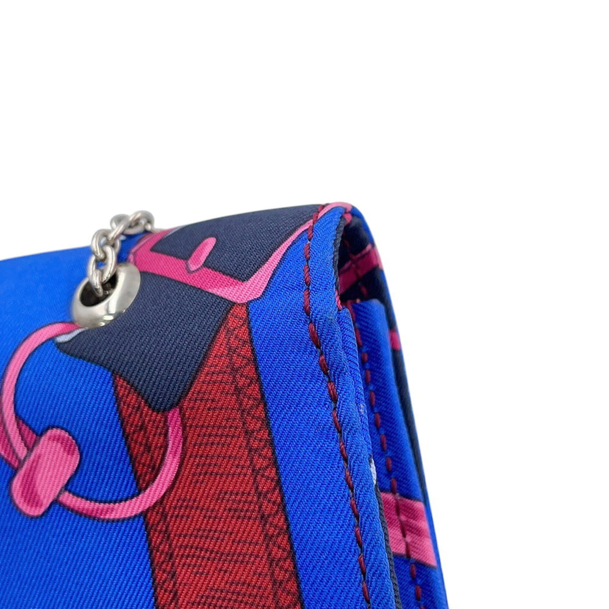 Hermes Kara Blue Multi-Color Silk Handbag Shoulder Bag (Pre-Owned)