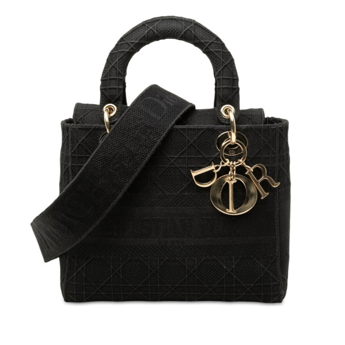 Christian Dior Black Canvas Handbag Shoulder Bag (Pre-Owned)