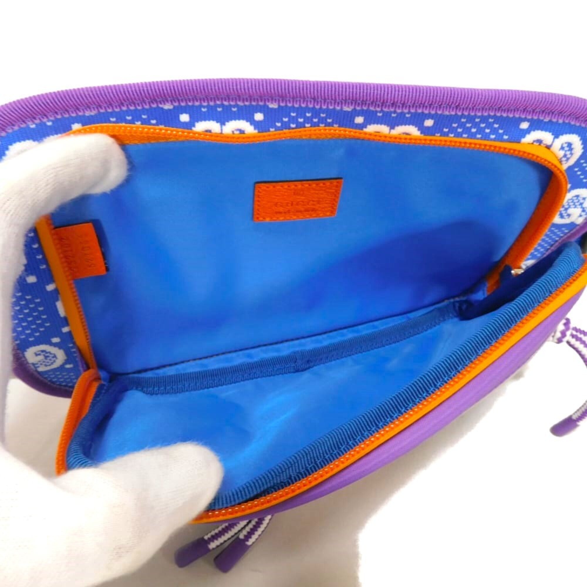 Gucci Blue Gray Orange Nylon Jersey Fanny Pack (Pre-Owned)