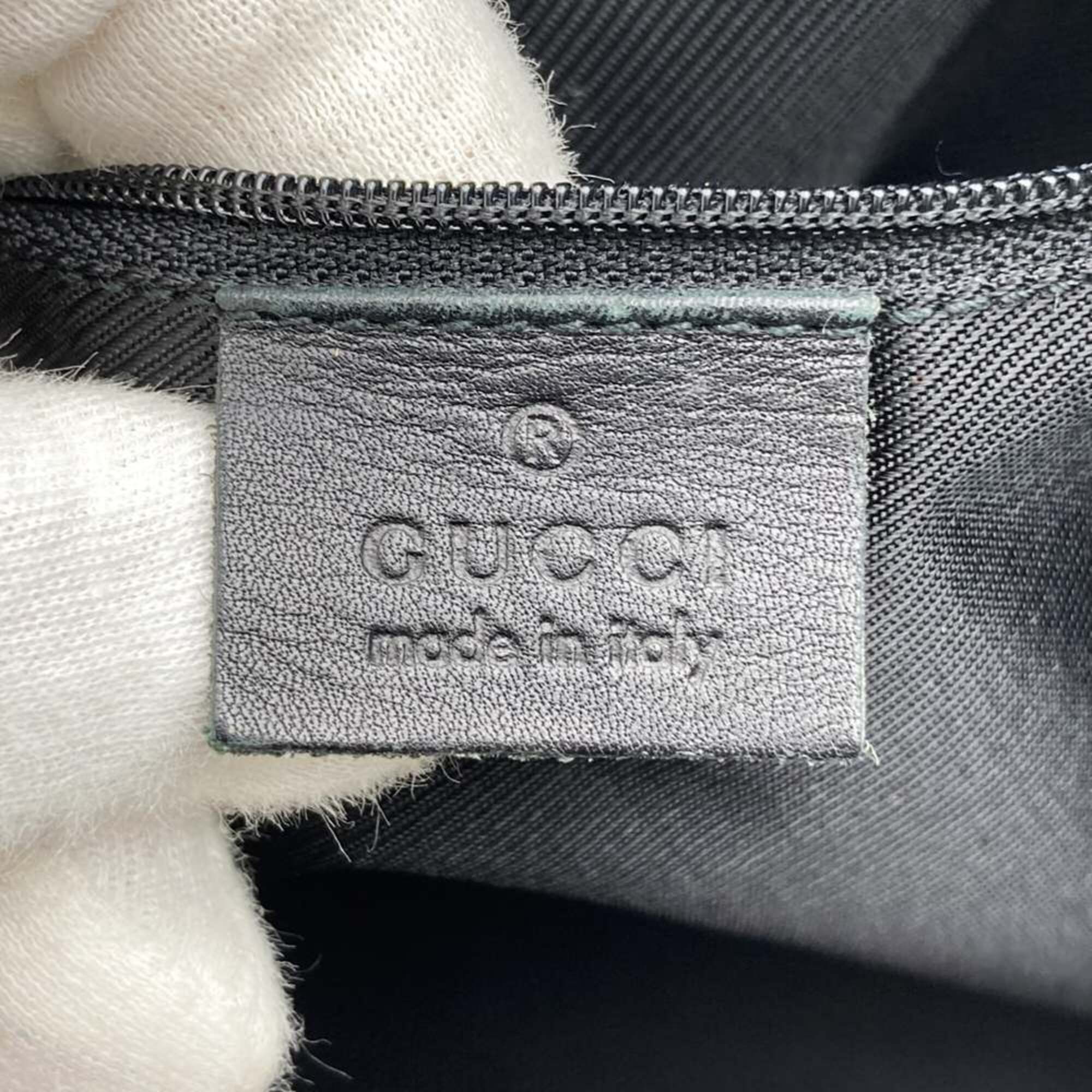 Gucci Black Gg Canvas Handbag Shoulder Bag Tote Bag (Pre-Owned)
