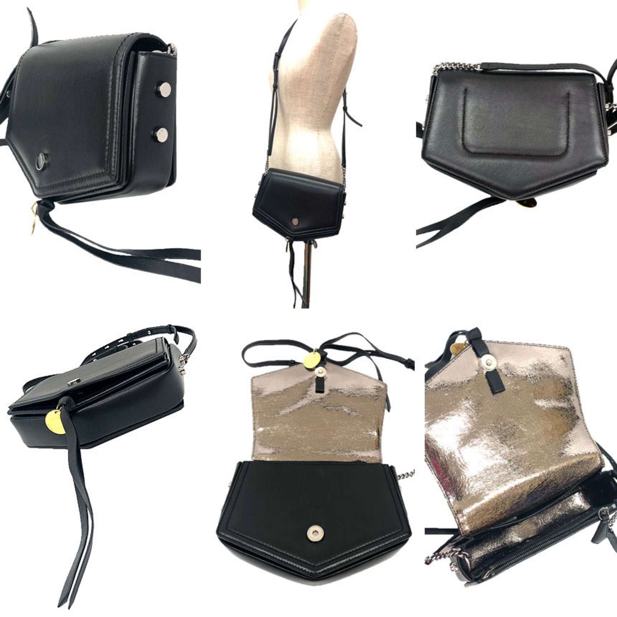 Jimmy Choo Black Leather Pochette Shoulder Bag (Pre-Owned)