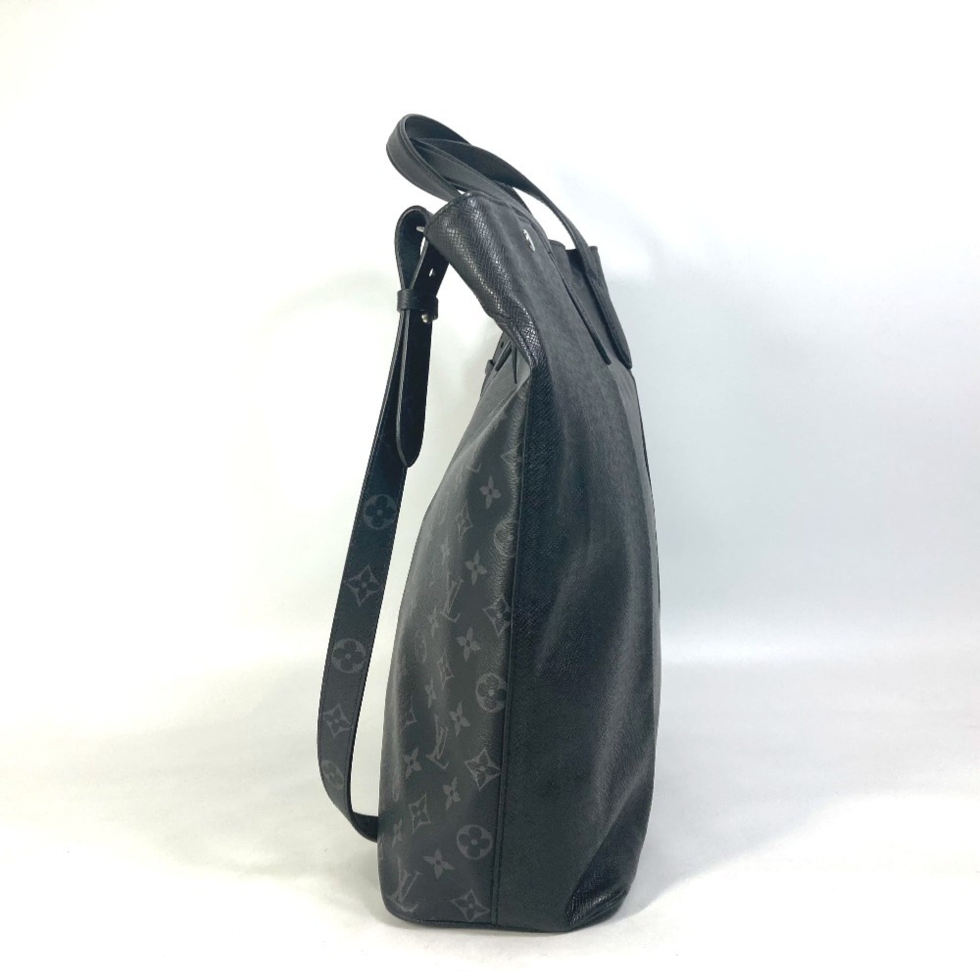 Louis Vuitton Taigarama Black Taiga Leather Monogram Eclipse Handbag Shoulder Bag Tote Bag (Pre-Owned)