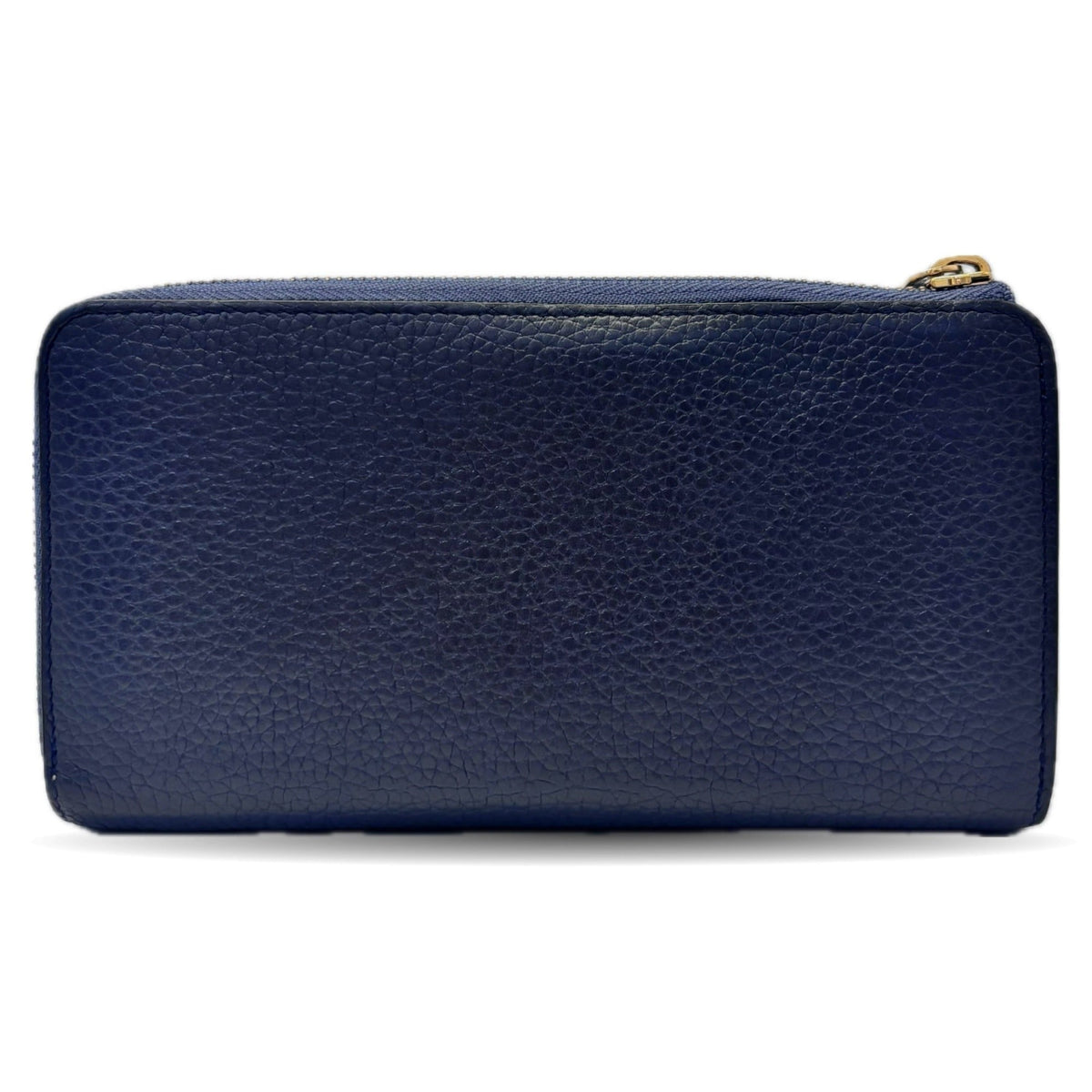 Louis Vuitton Navy Blue Leather Long Wallet (Bi-Fold) (Pre-Owned)