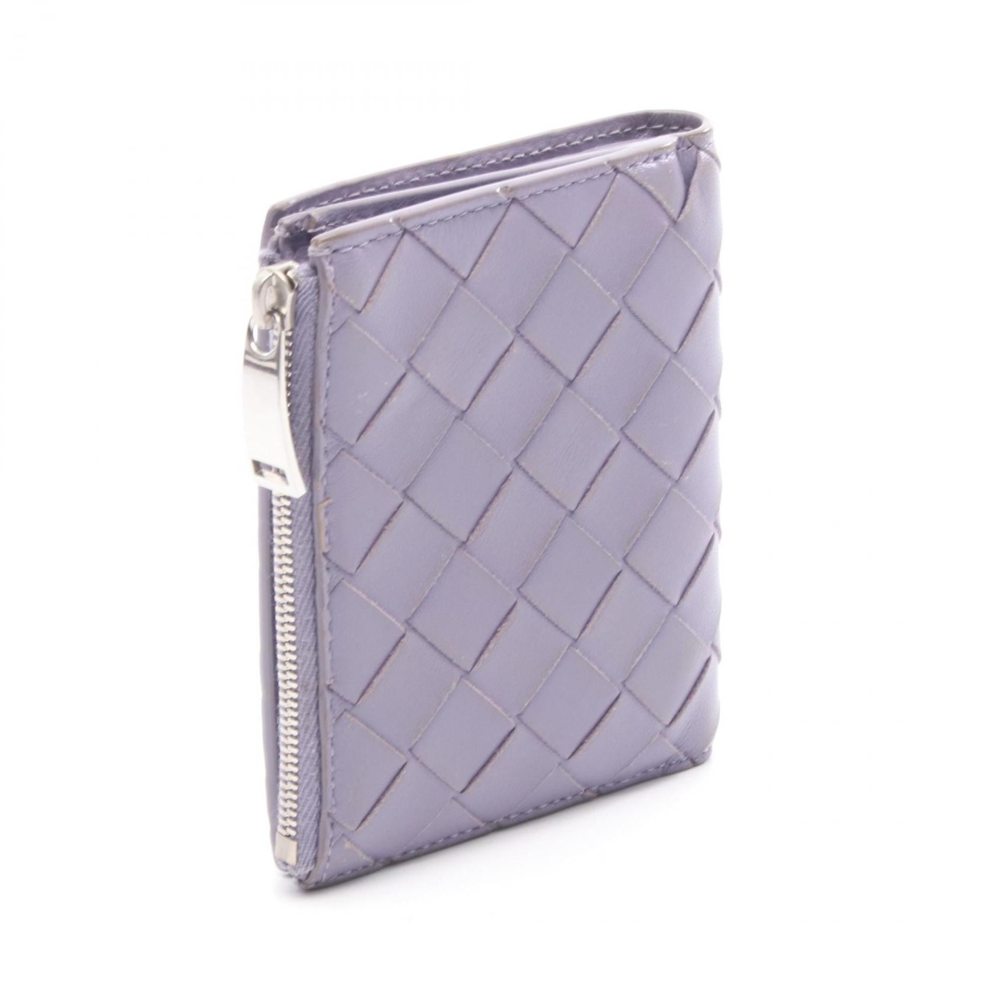 Bottega Veneta Purple Leather Wallet (Bi-Fold) (Pre-Owned)