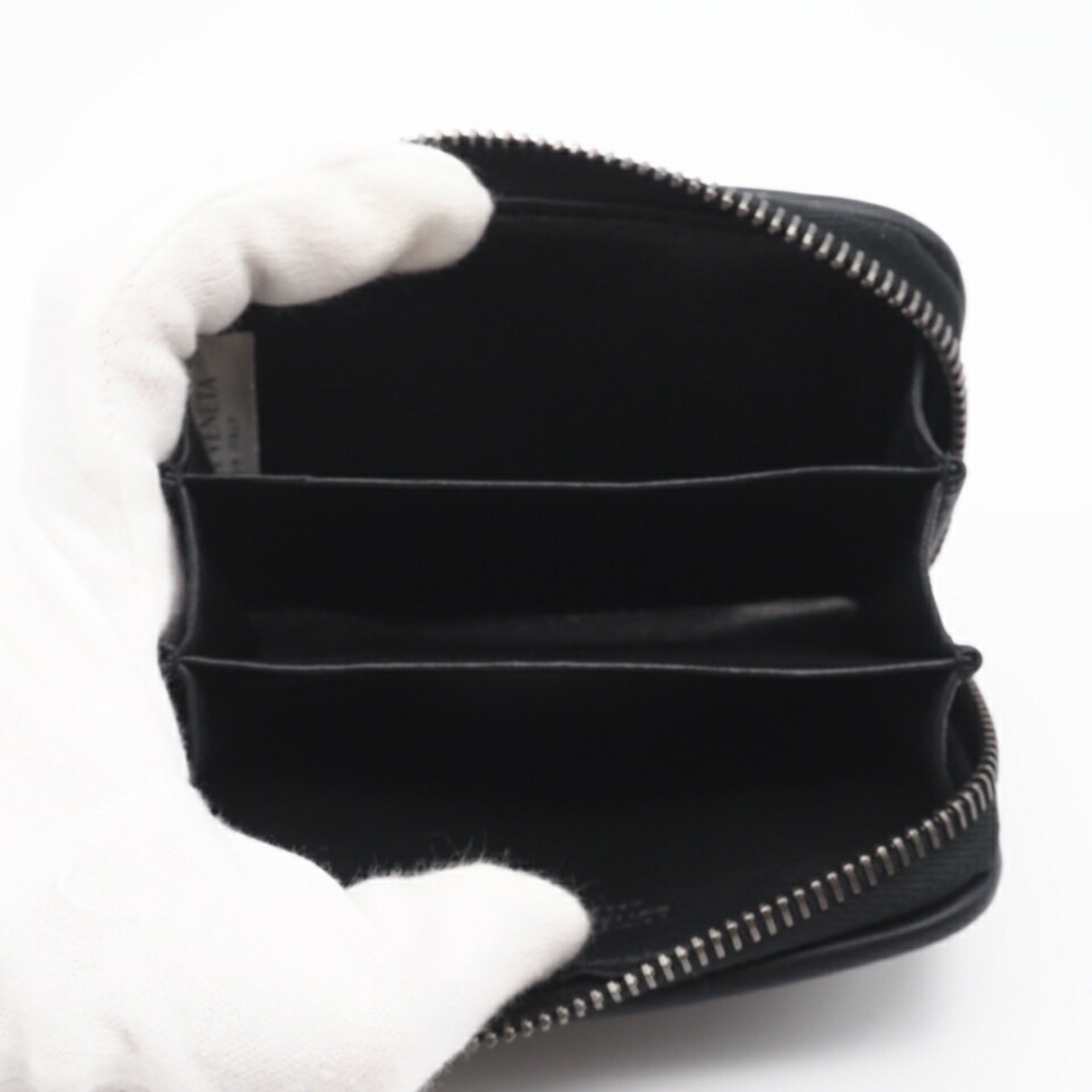 Bottega Veneta Intrecciato Black Intrecciato Coin Purse/Coin Case (Pre-Owned)